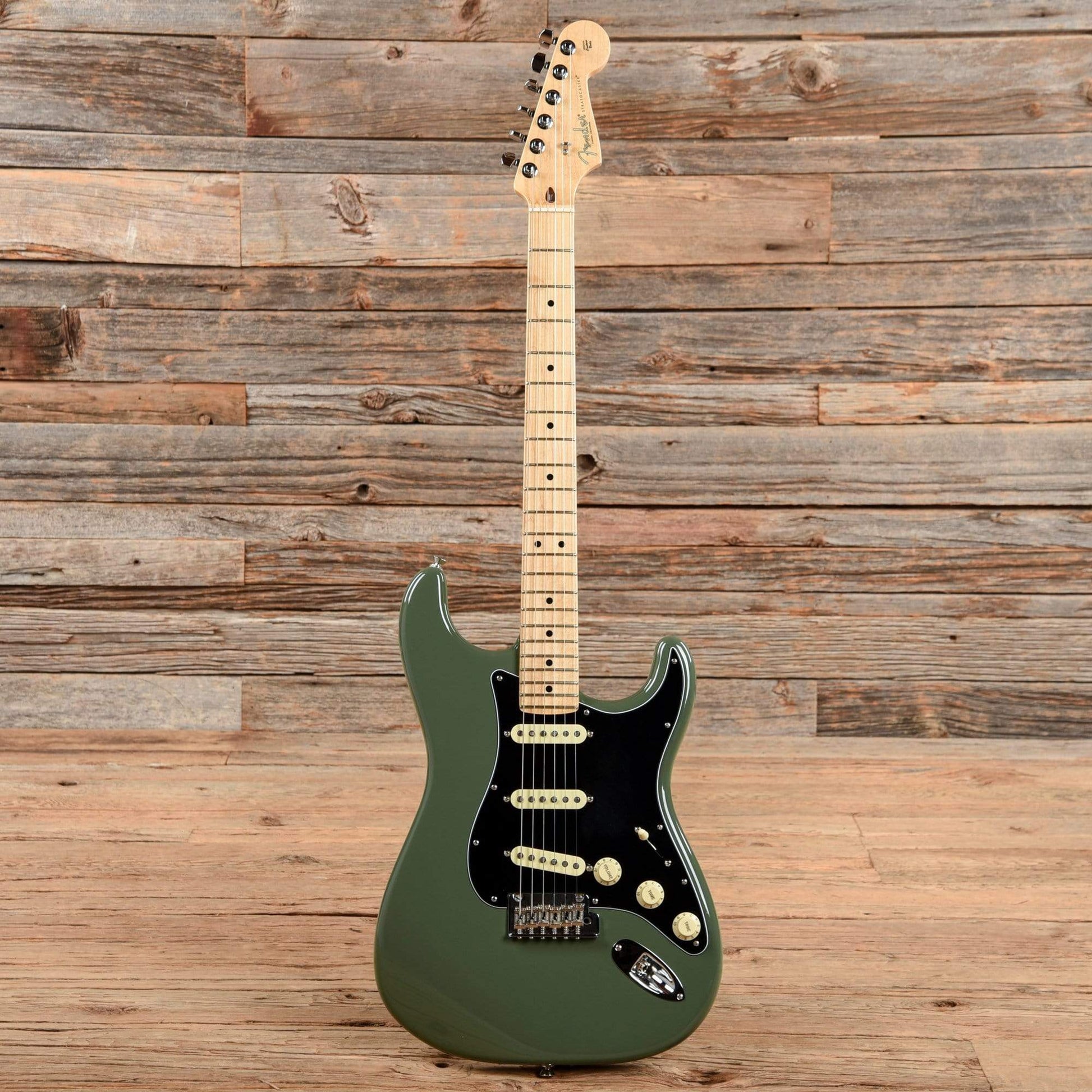 Fender American Pro Stratocaster Antique Olive 2017 Electric Guitars / Solid Body