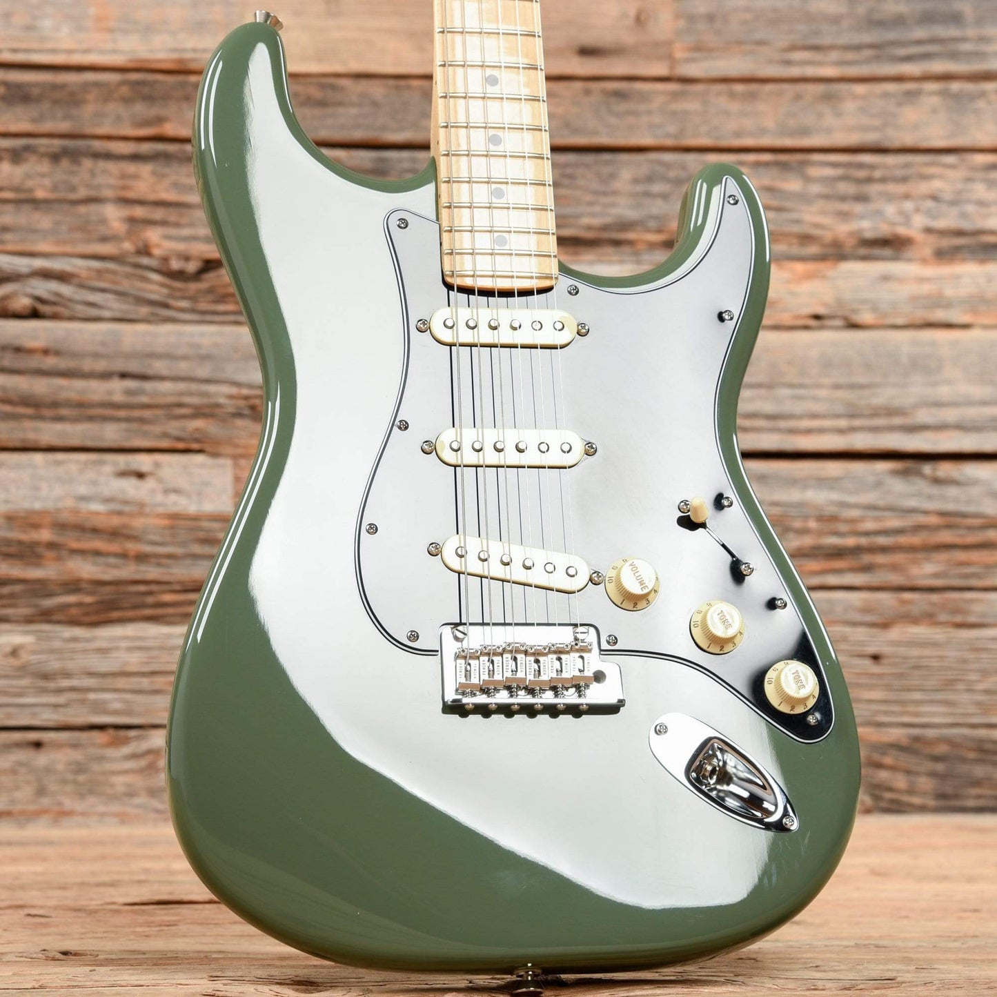 Fender American Pro Stratocaster Antique Olive 2017 Electric Guitars / Solid Body