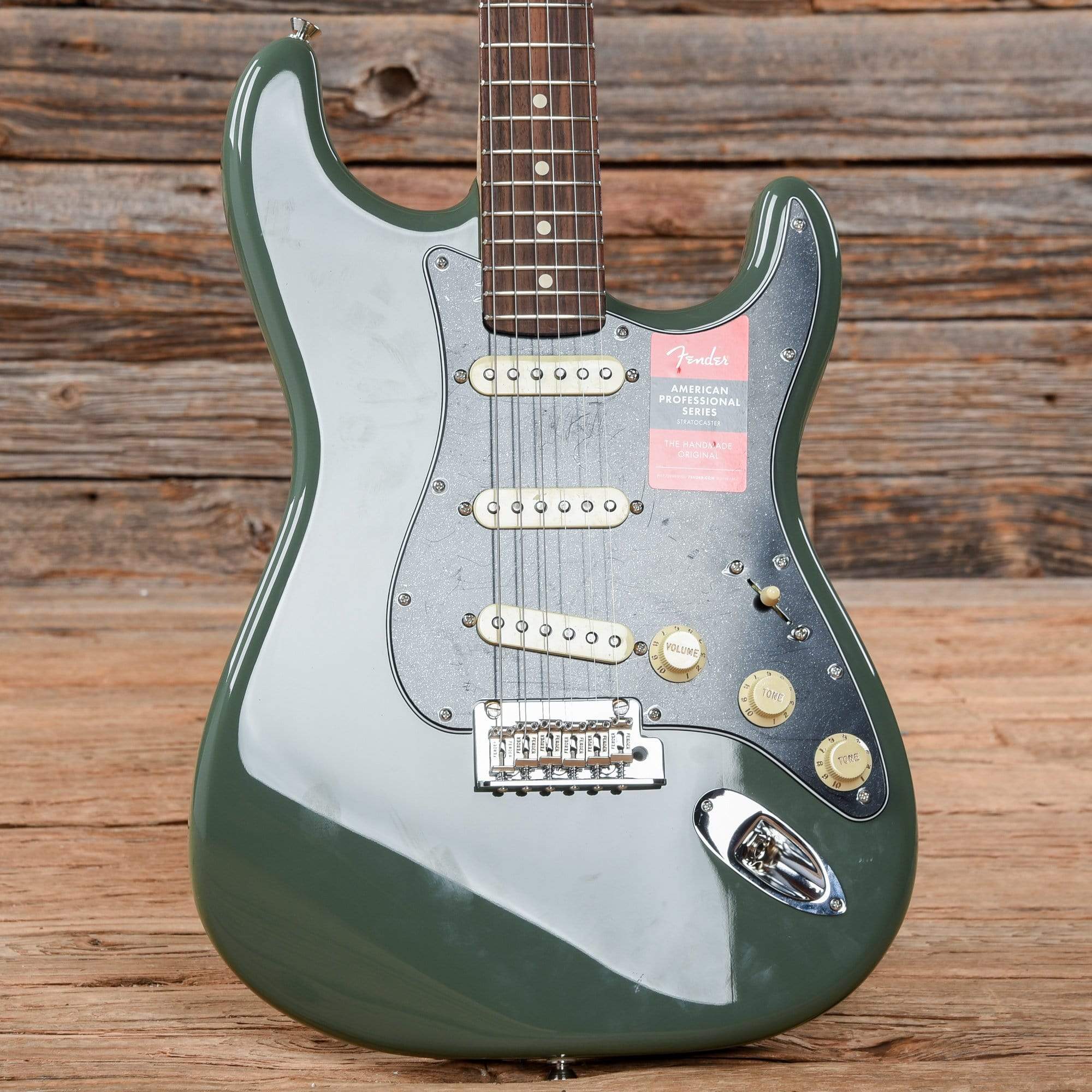 Fender American Pro Stratocaster Antique Olive USED Electric Guitars / Solid Body