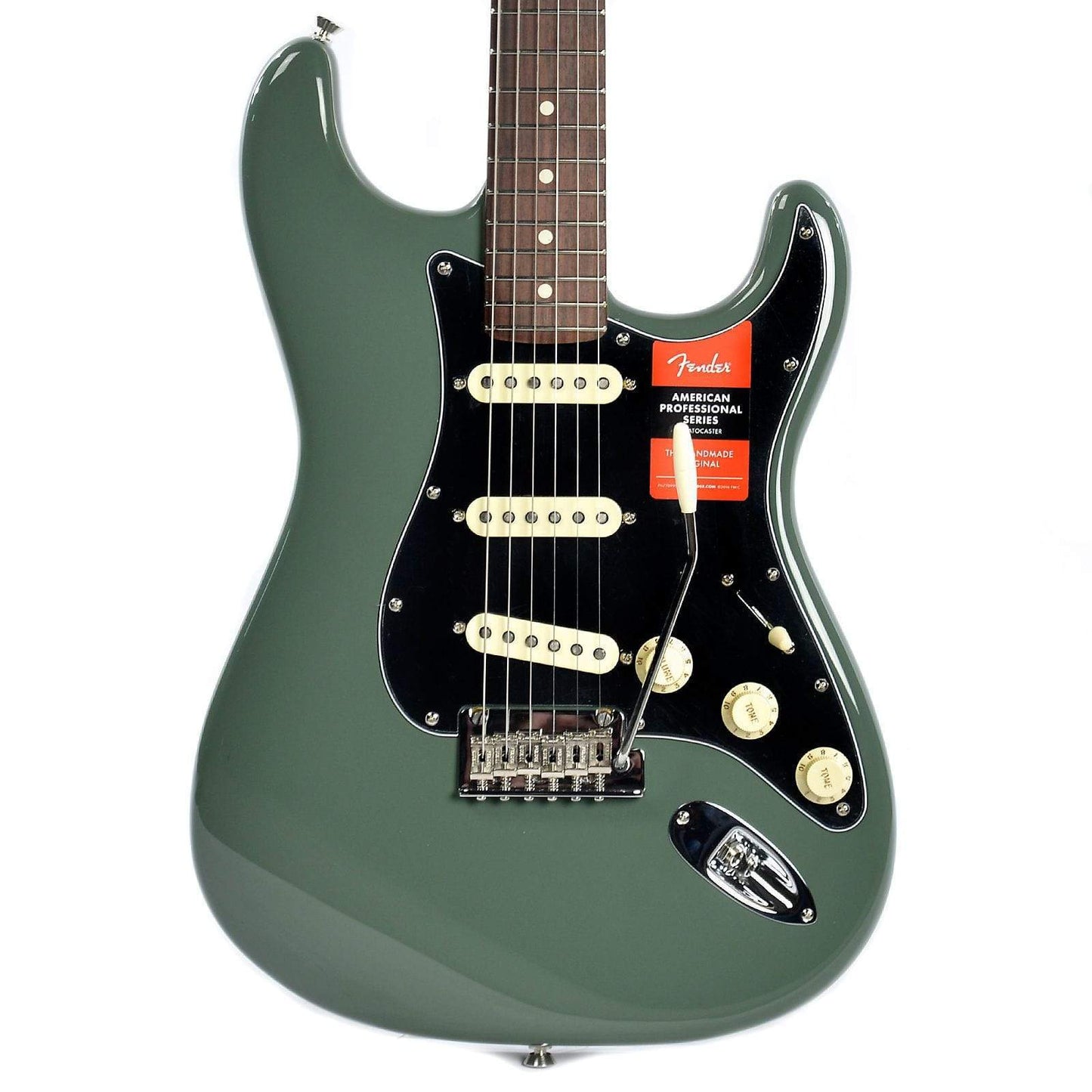 Fender American Pro Stratocaster Antique Olive w/Black Pickguard Electric Guitars / Solid Body
