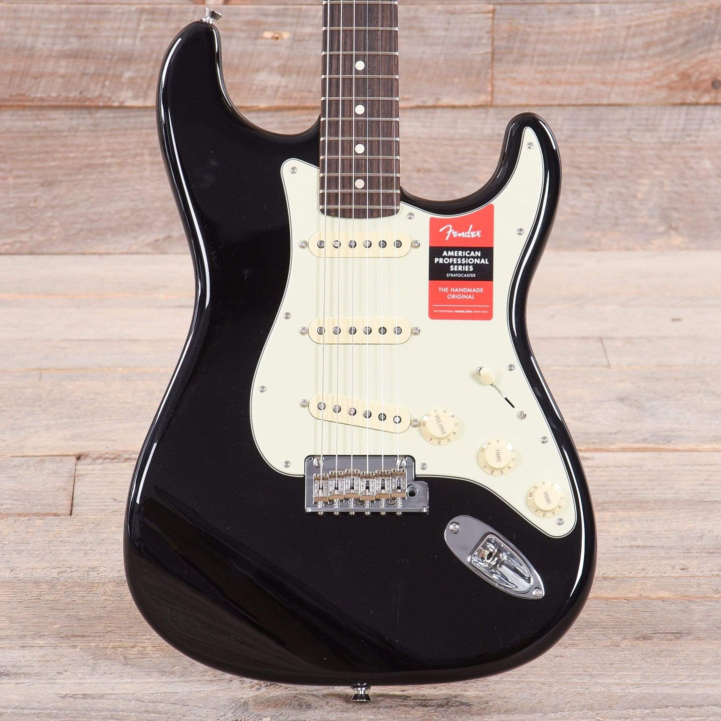 Fender American Pro Stratocaster Black w/Mint Pickguard Electric Guitars / Solid Body