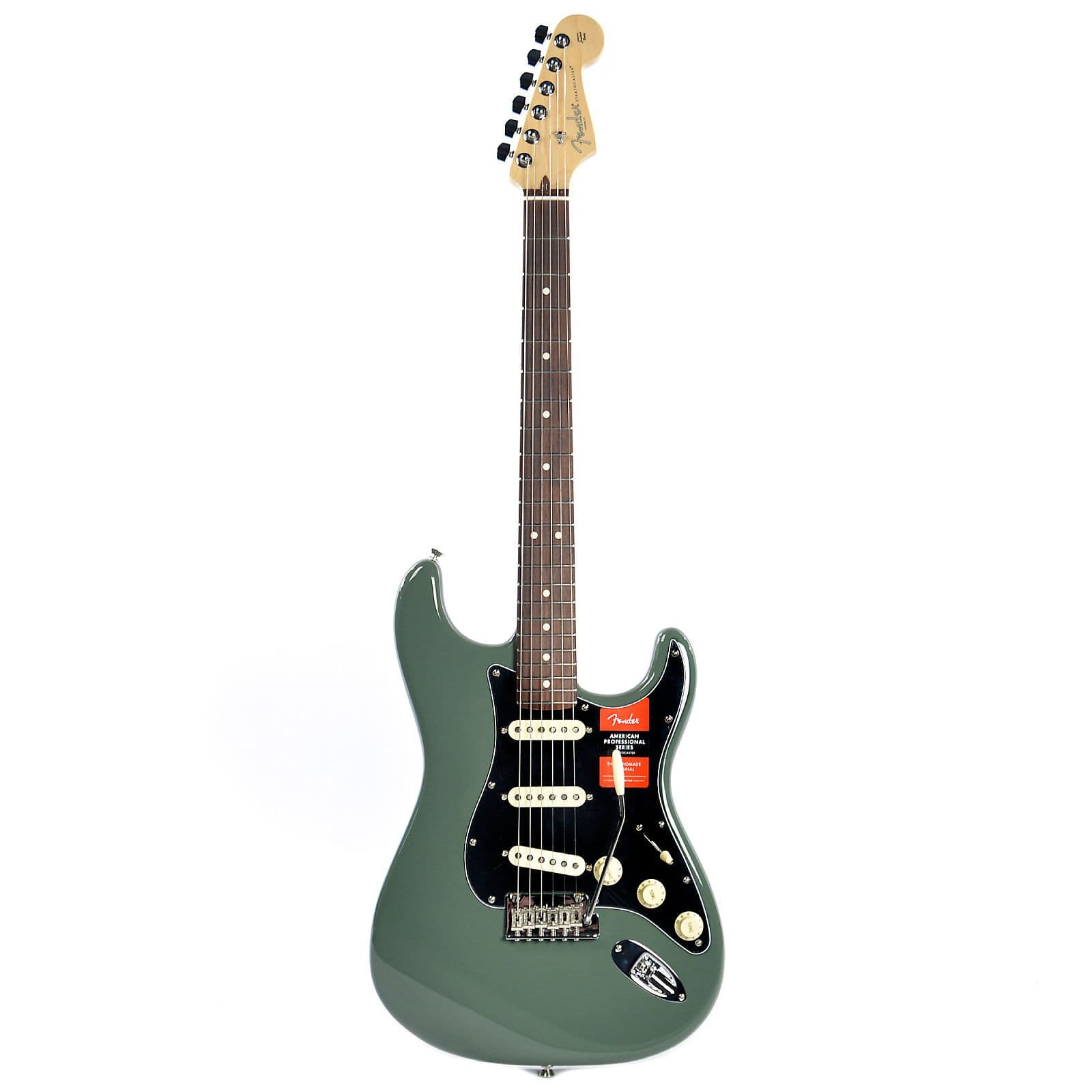Fender American Pro Stratocaster RW Antique Olive Electric Guitars / Solid Body