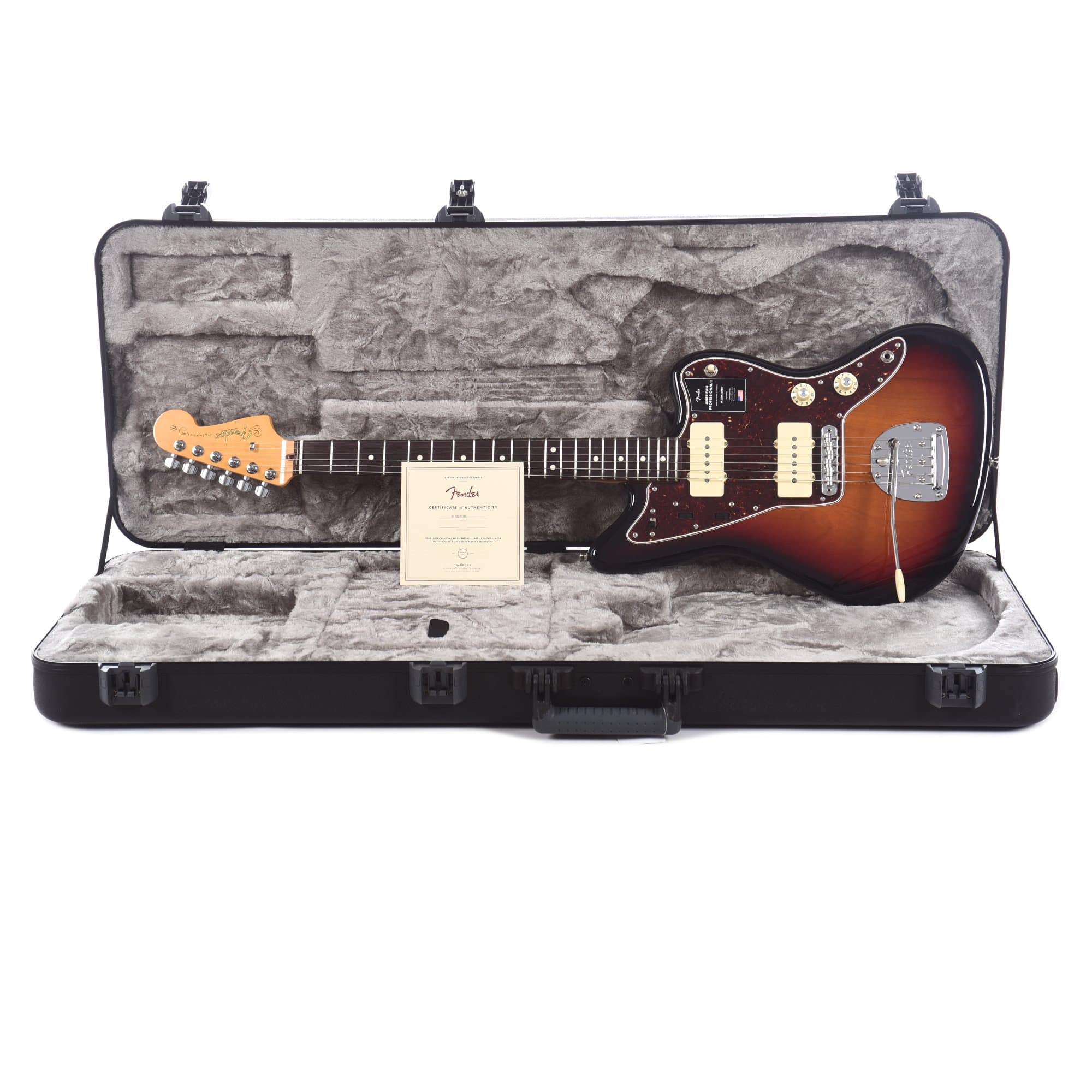 Fender American Professional II Jazzmaster 3-Tone Sunburst Electric Guitars / Solid Body