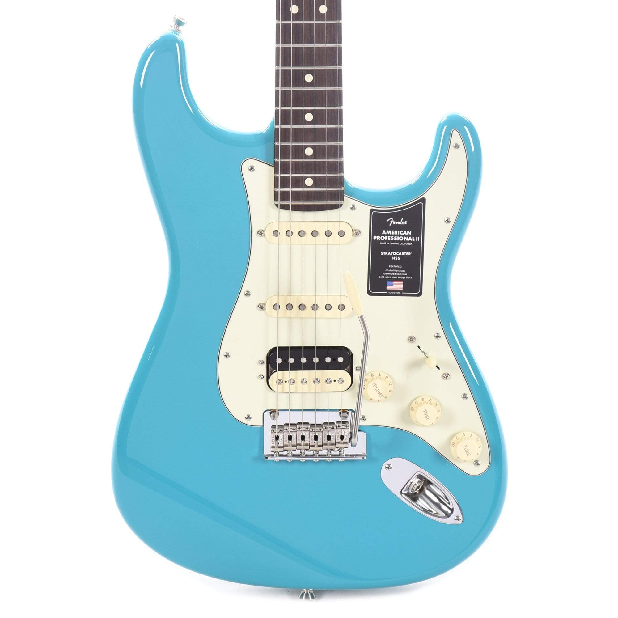 Fender American Professional II Stratocaster HSS Miami Blue Electric Guitars / Solid Body