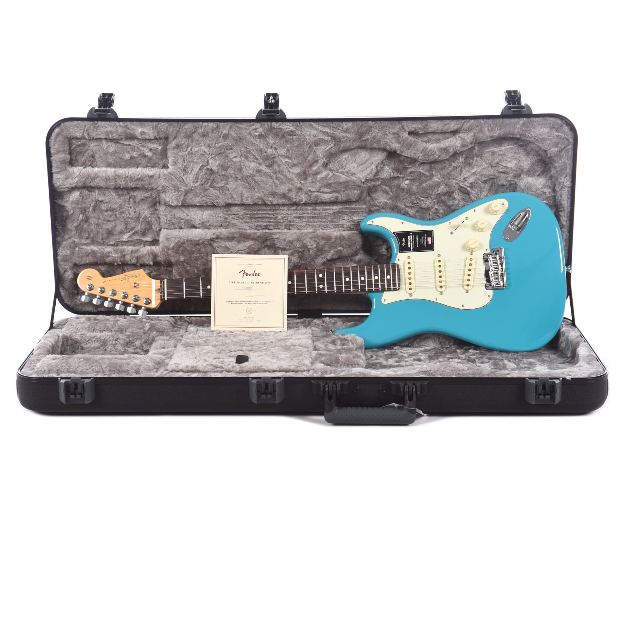 Fender American Professional II Stratocaster Miami Blue Electric Guitars / Solid Body