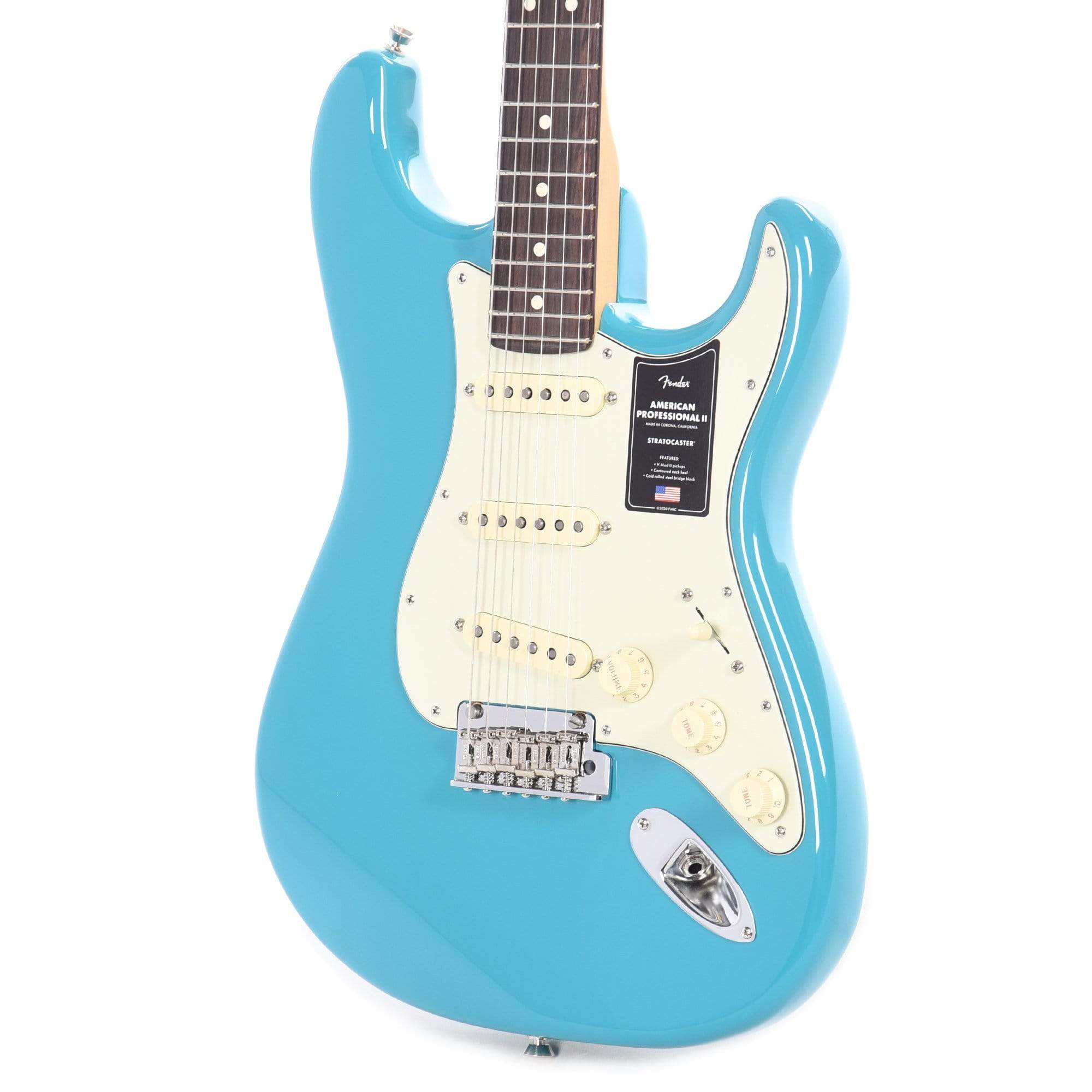 Fender American Professional II Stratocaster Miami Blue Electric Guitars / Solid Body