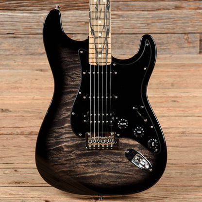 Fender American QMT Stratocaster with Pale Moon Ebony Fretboard Transparent Black 2019 Electric Guitars / Solid Body