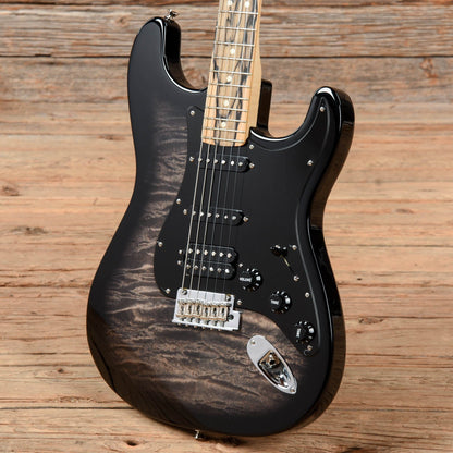 Fender American QMT Stratocaster with Pale Moon Ebony Fretboard Transparent Black 2019 Electric Guitars / Solid Body