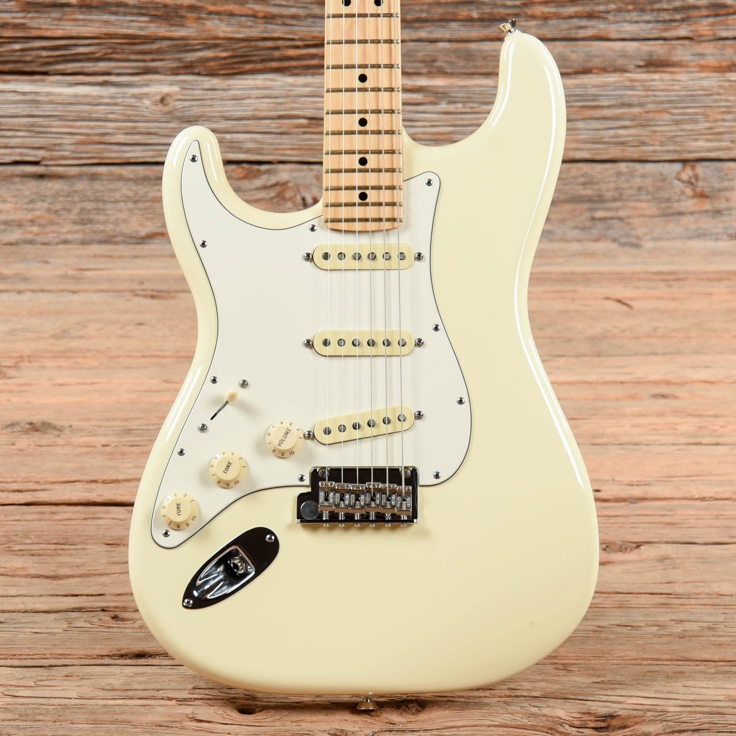 Fender American Standard Stratocaster Olympic White 2015 LEFTY Electric Guitars / Solid Body