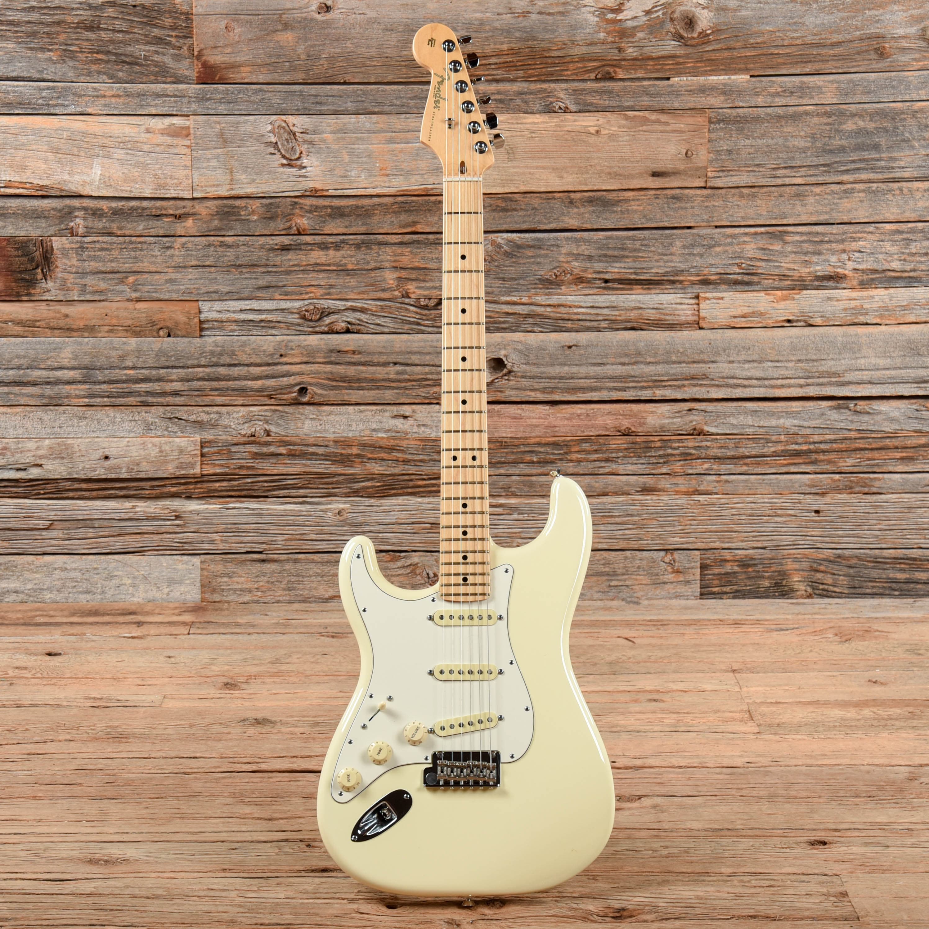 Fender American Standard Stratocaster Olympic White 2015 LEFTY Electric Guitars / Solid Body