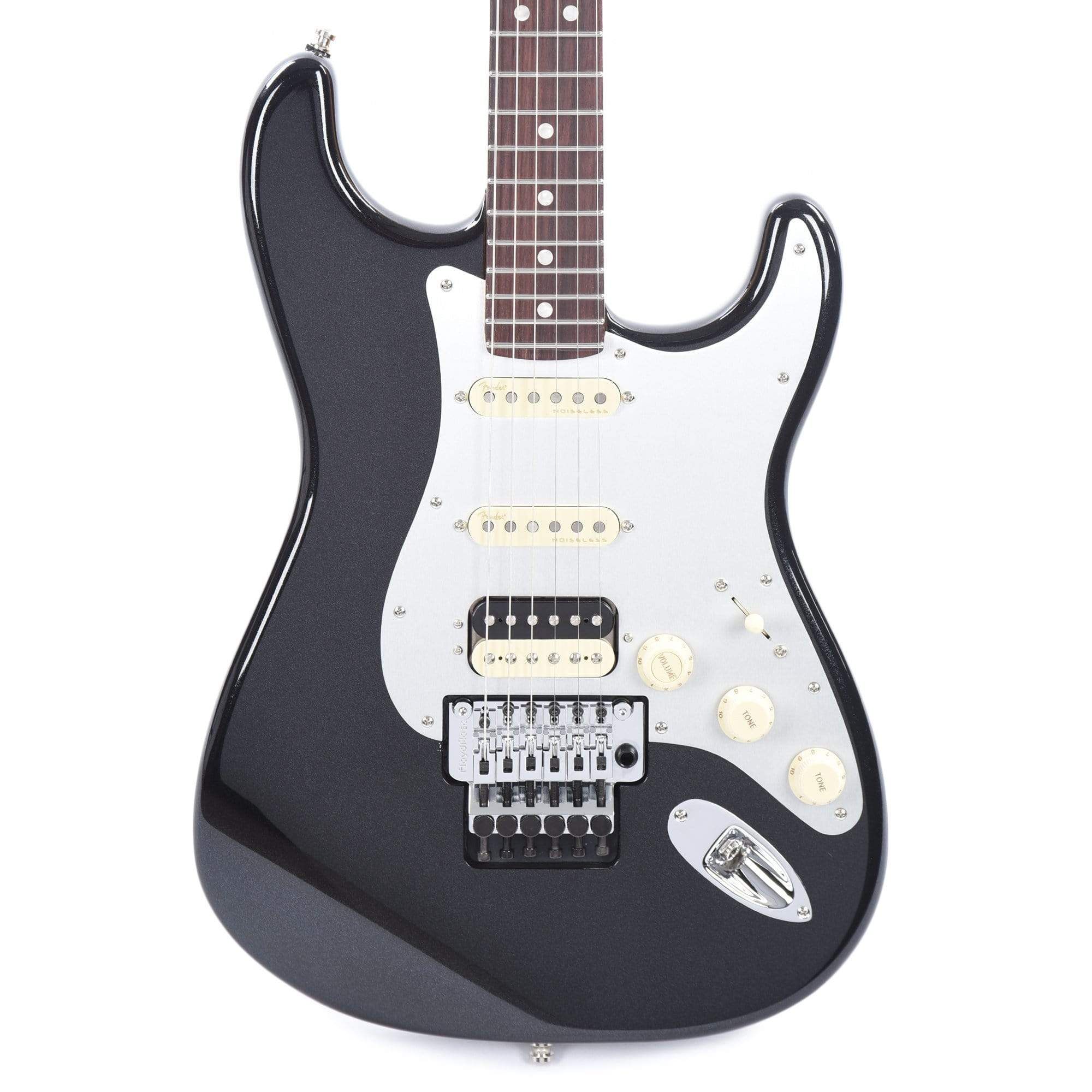 Fender American Ultra Luxe Stratocaster Floyd Rose HSS Mystic Black Electric Guitars / Solid Body