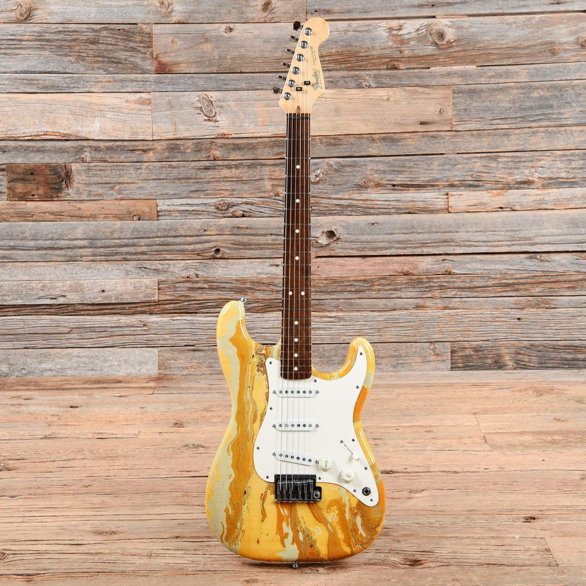Fender Bowling Ball Stratocaster Marble Yellow 1984 Electric Guitars / Solid Body