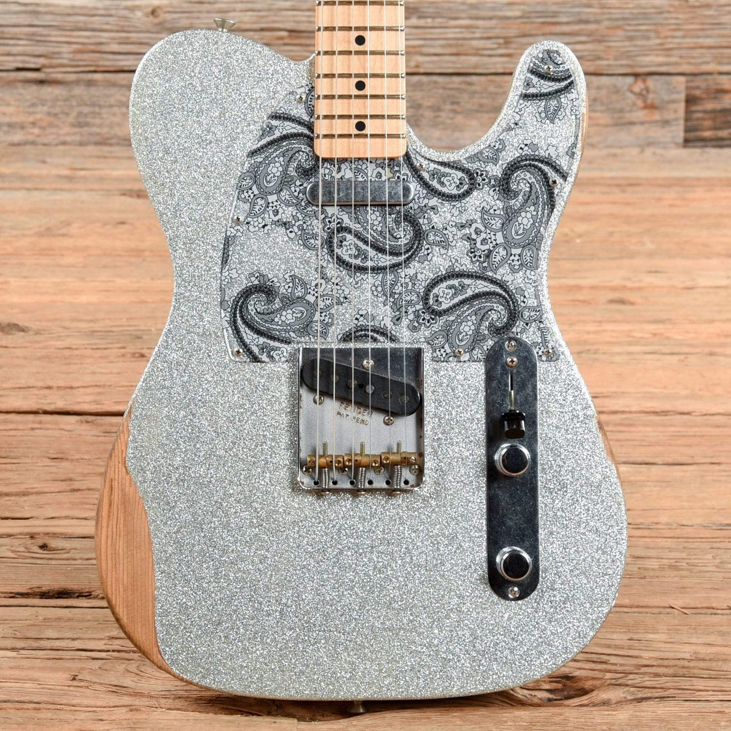 Fender Brad Paisley Road Worn Telecaster Silver Sparkle Electric Guitars / Solid Body