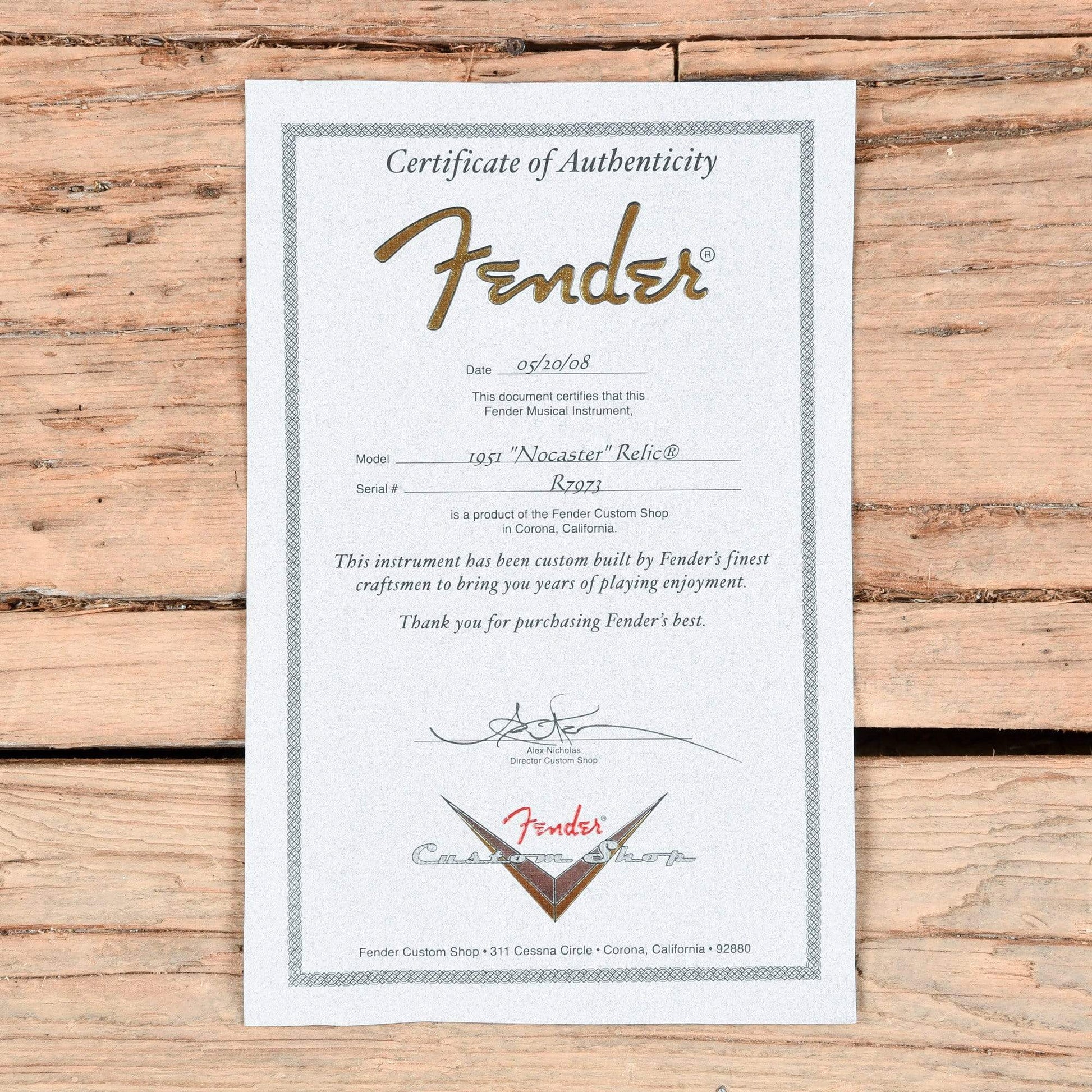 Fender CS 1951 Nocaster Relic Black 2008 Electric Guitars / Solid Body