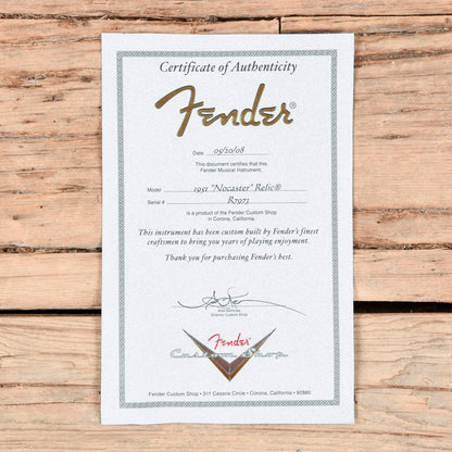 Fender CS 1951 Nocaster Relic Black 2008 Electric Guitars / Solid Body