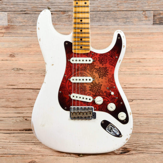 Fender CS Ancho Poblano Stratocaster Journeyman Relic White Blonde 2016 Electric Guitars / Solid Body