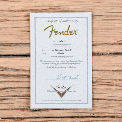 Fender CS Greg Fessler Masterbuilt 1962 Telecaster Relic Aztec Gold 2015 Electric Guitars / Solid Body