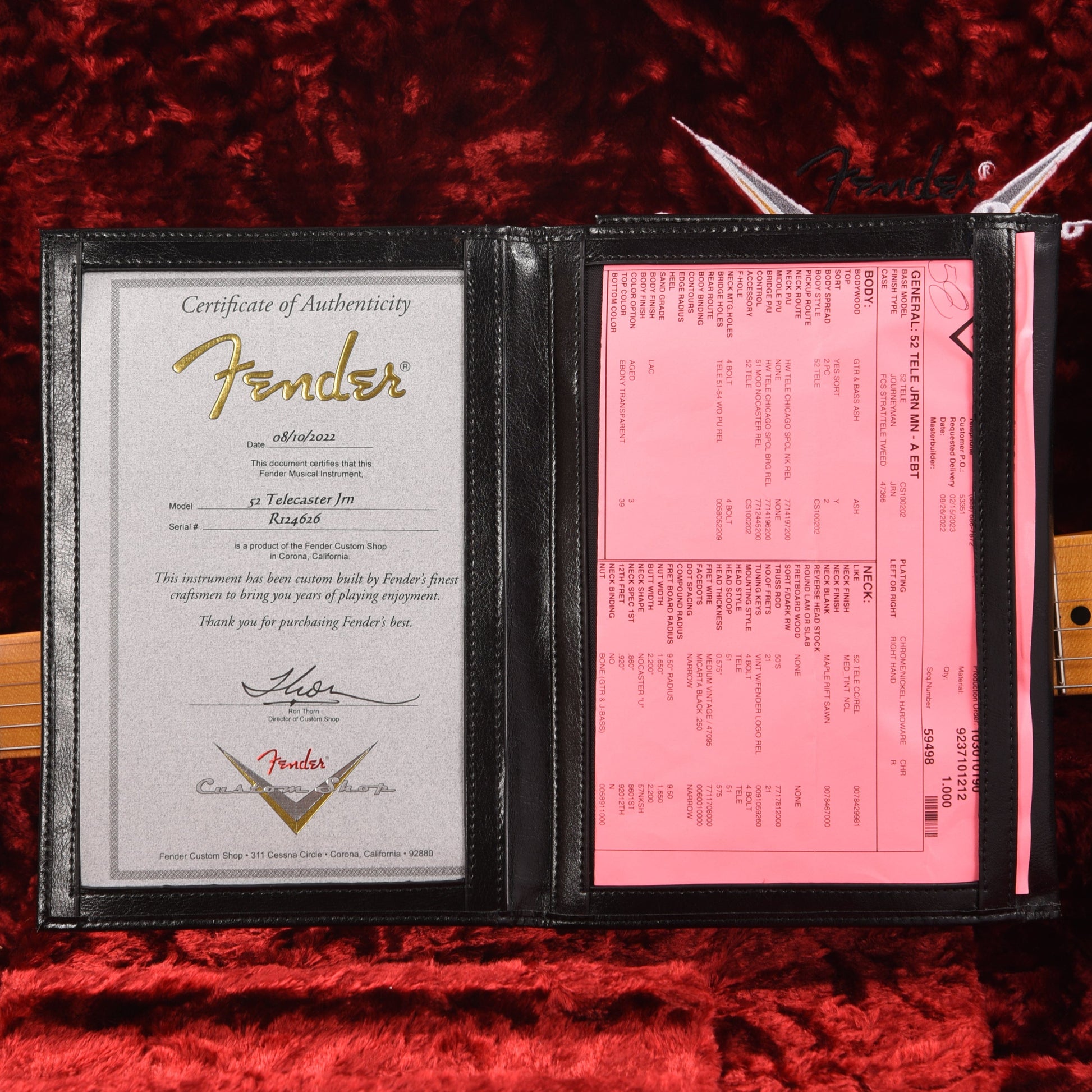 Fender Custom Shop 1952 Telecaster "Chicago Special" Journeyman Aged Ebony Transparent Electric Guitars / Solid Body