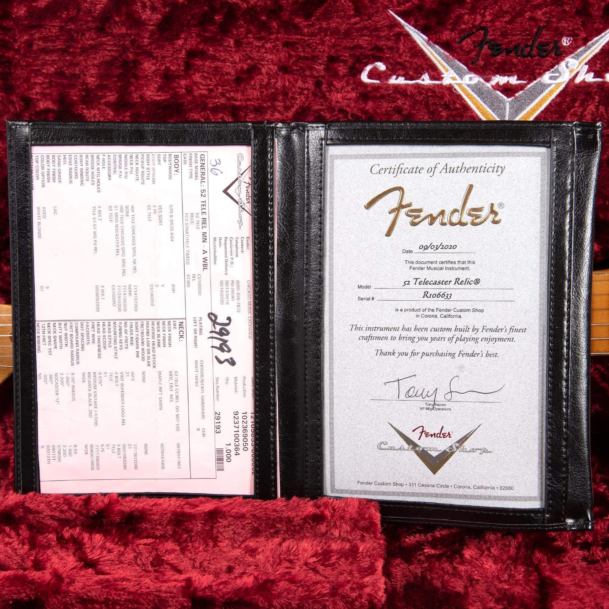 Fender Custom Shop 1952 Telecaster "Chicago Special" Relic Aged White Blonde Electric Guitars / Solid Body