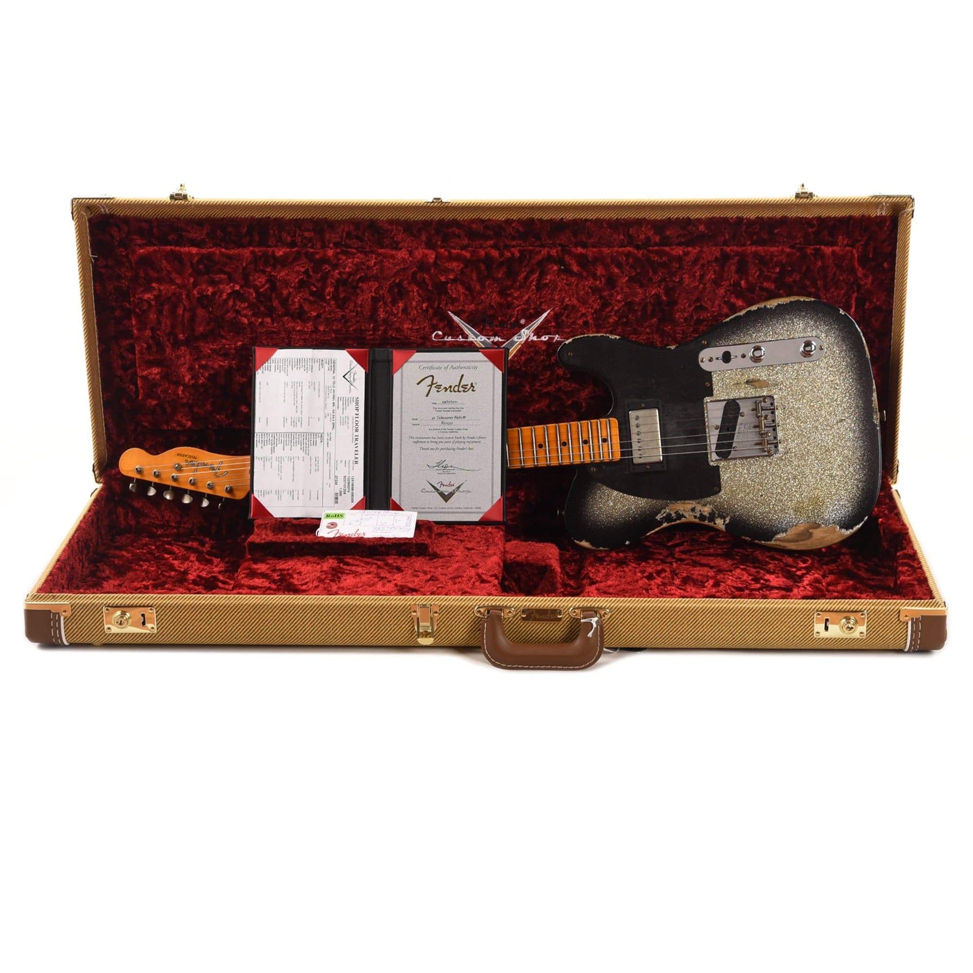 Fender Custom Shop 1952 Telecaster HS "Chicago Special" Heavy Relic Super Aged Silver Burst Sparkle Electric Guitars / Solid Body