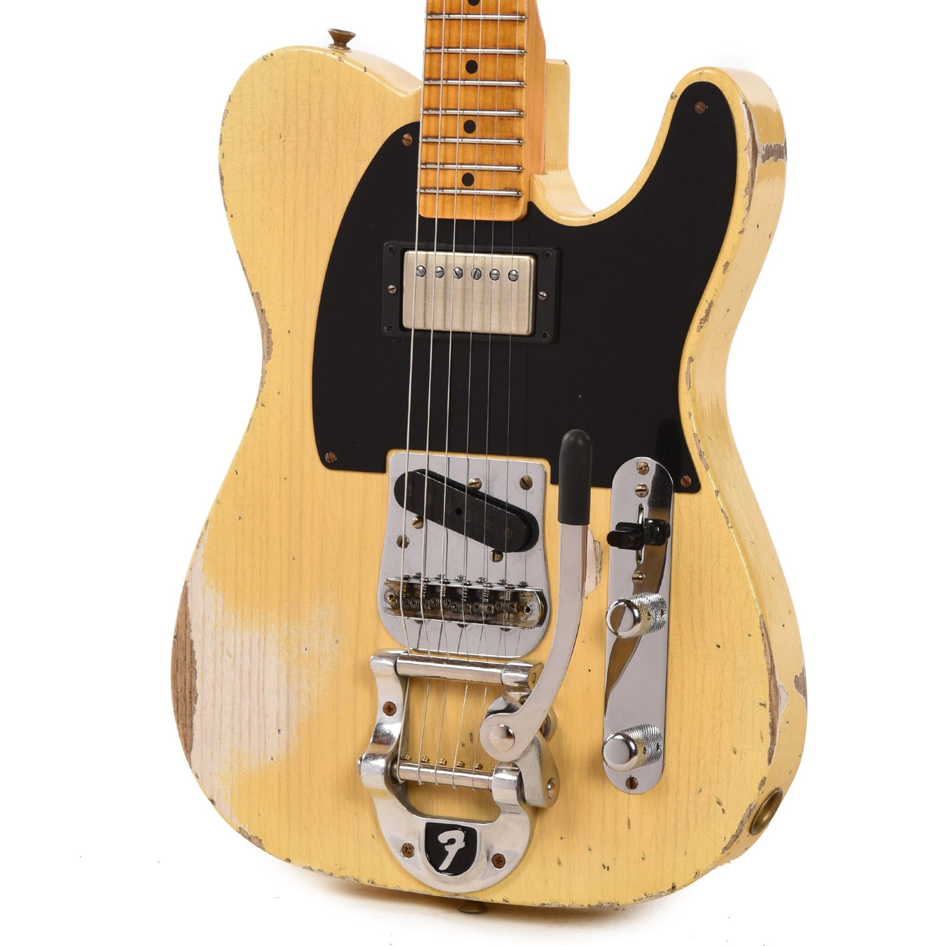 Fender Custom Shop 1952 Telecaster HS "Chicago Special" Heavy Relic Super Faded Nocaster Blonde w/Bigsby B5 & Duncan Antiquity Humbucker Electric Guitars / Solid Body