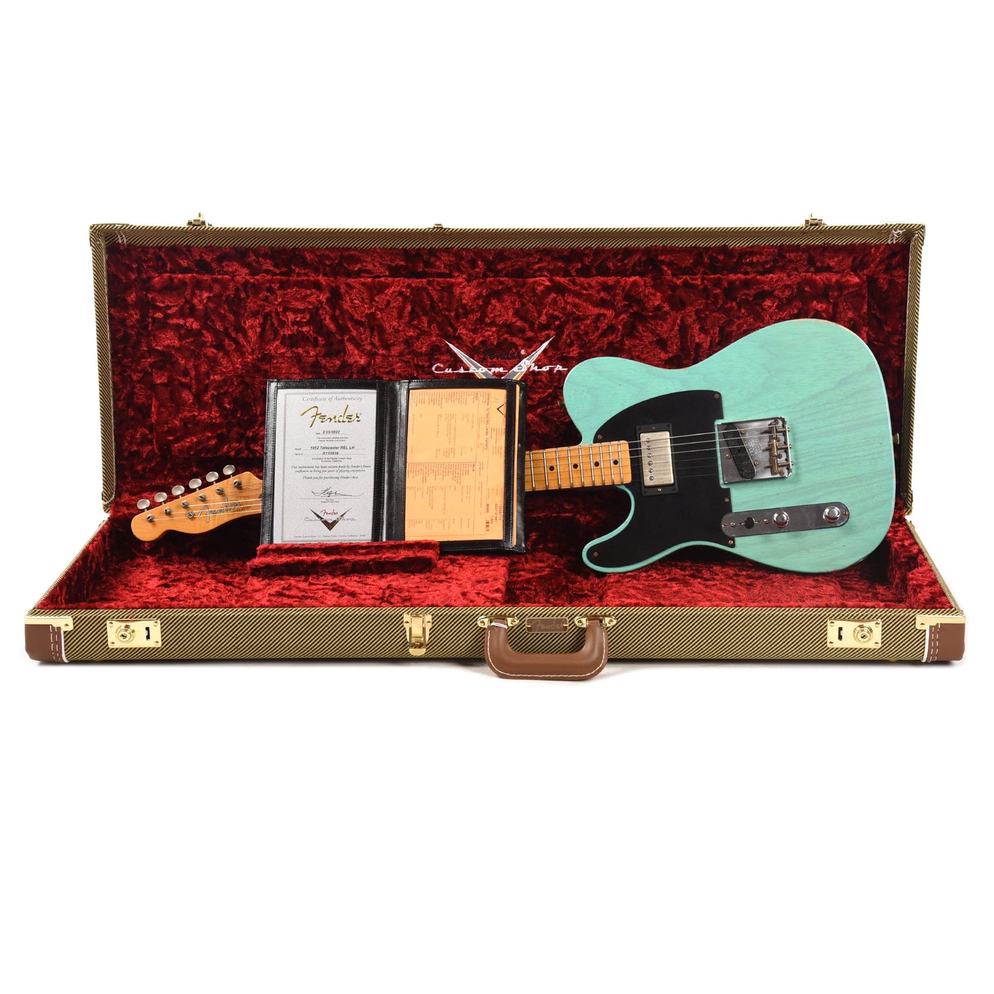 Fender Custom Shop 1952 Telecaster HS "Chicago Special" LEFTY Relic Faded/Aged Trans Sea Foam Green w/Duncan Antiquity Humbucker Electric Guitars / Solid Body