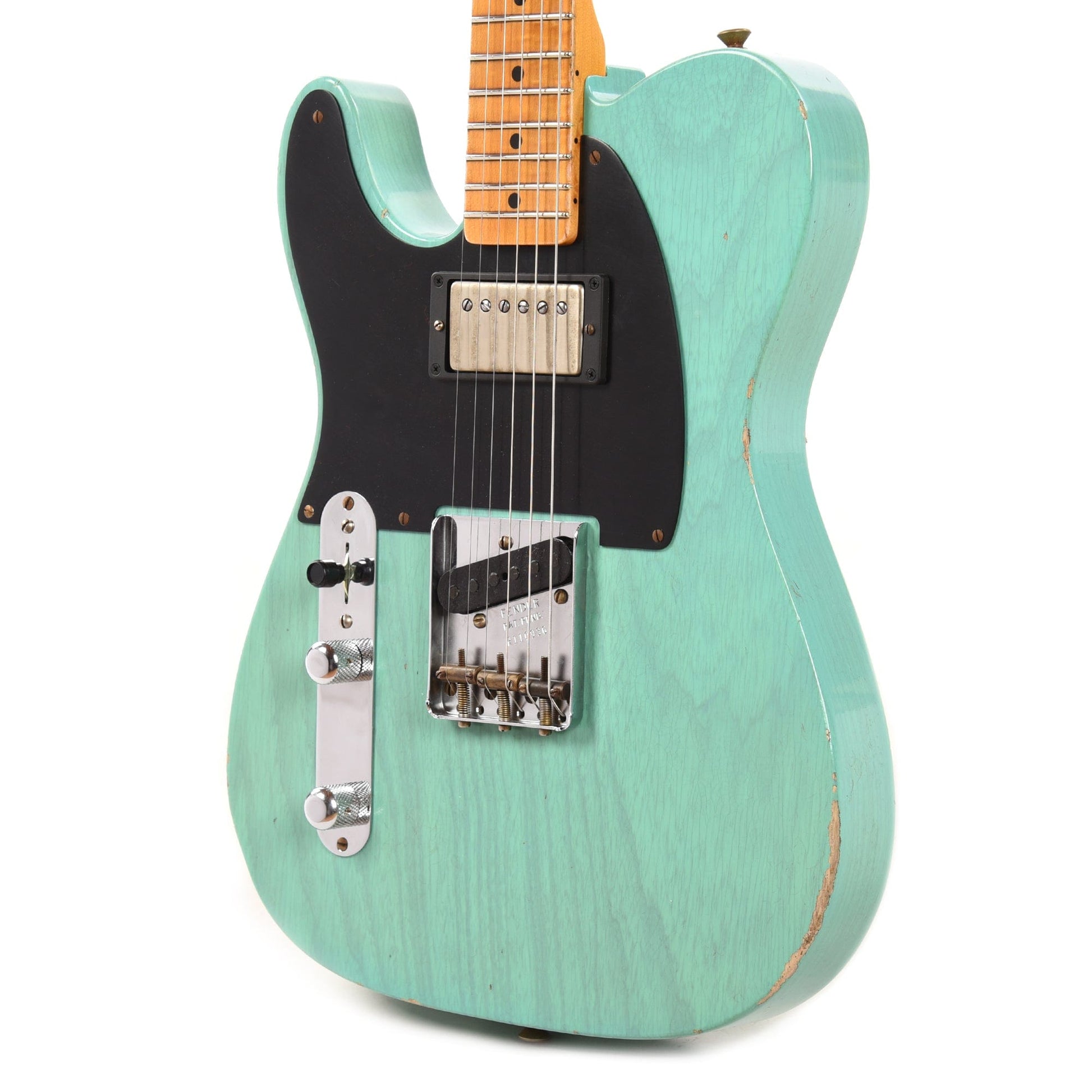 Fender Custom Shop 1952 Telecaster HS "Chicago Special" LEFTY Relic Faded/Aged Trans Sea Foam Green w/Duncan Antiquity Humbucker Electric Guitars / Solid Body