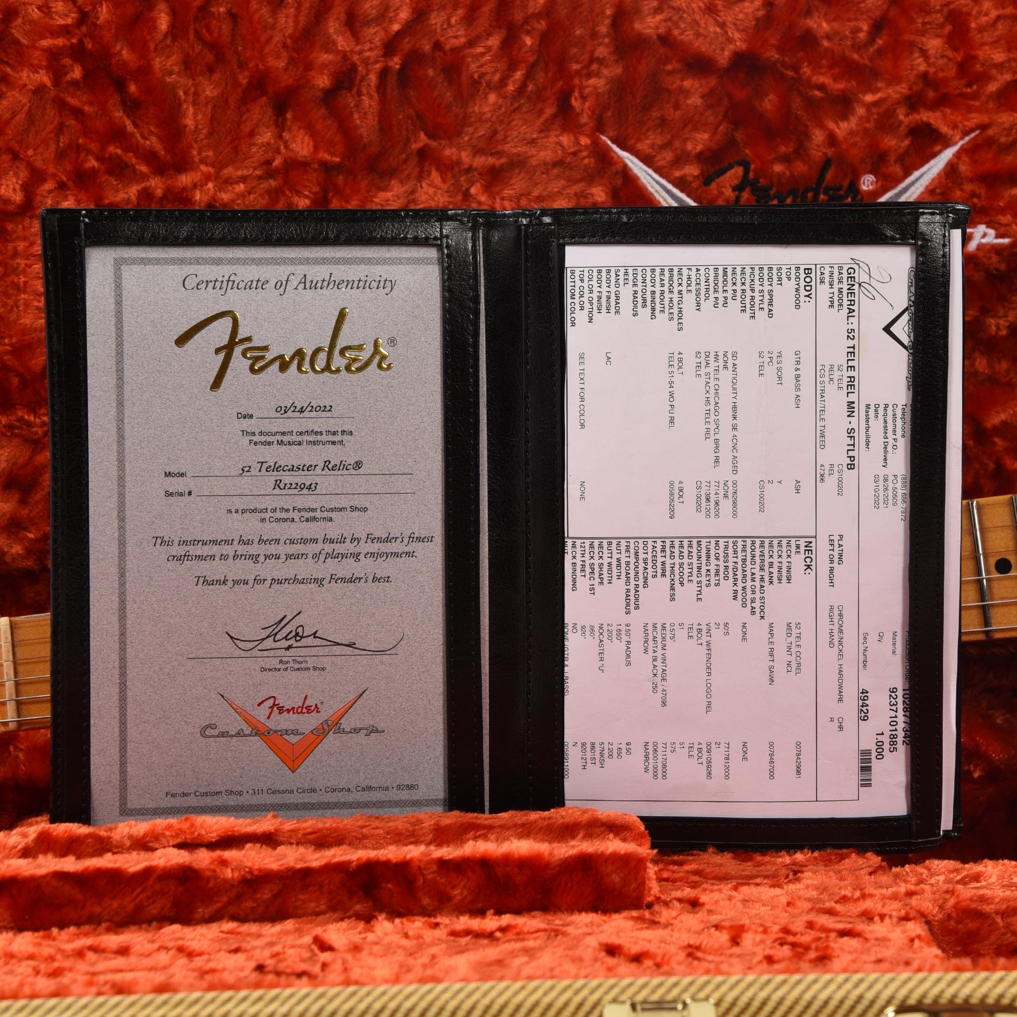 Fender Custom Shop 1952 Telecaster HS 