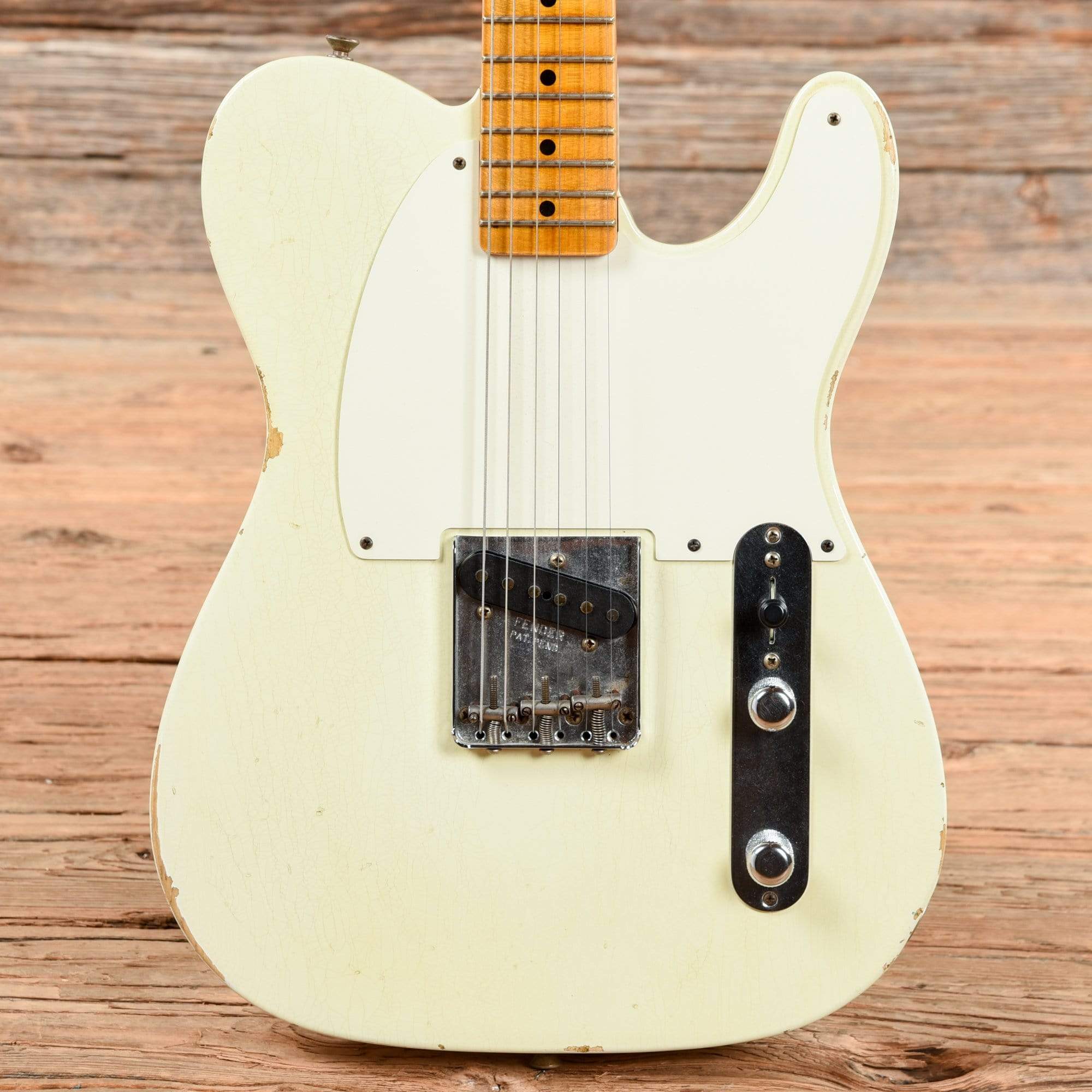 Fender Custom Shop 1955 Esquire Relic Aged White Blonde Electric Guitars / Solid Body
