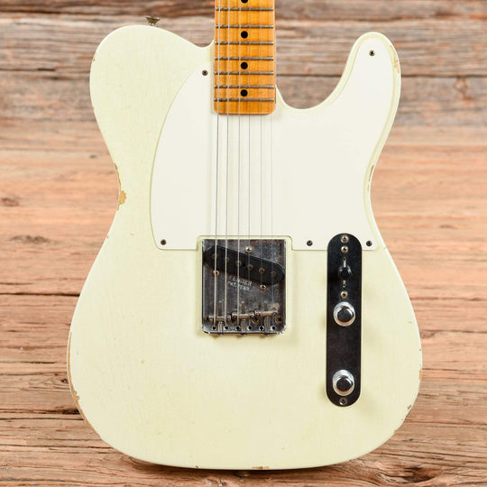 Fender Custom Shop 1955 Esquire Relic Aged White Blonde Electric Guitars / Solid Body