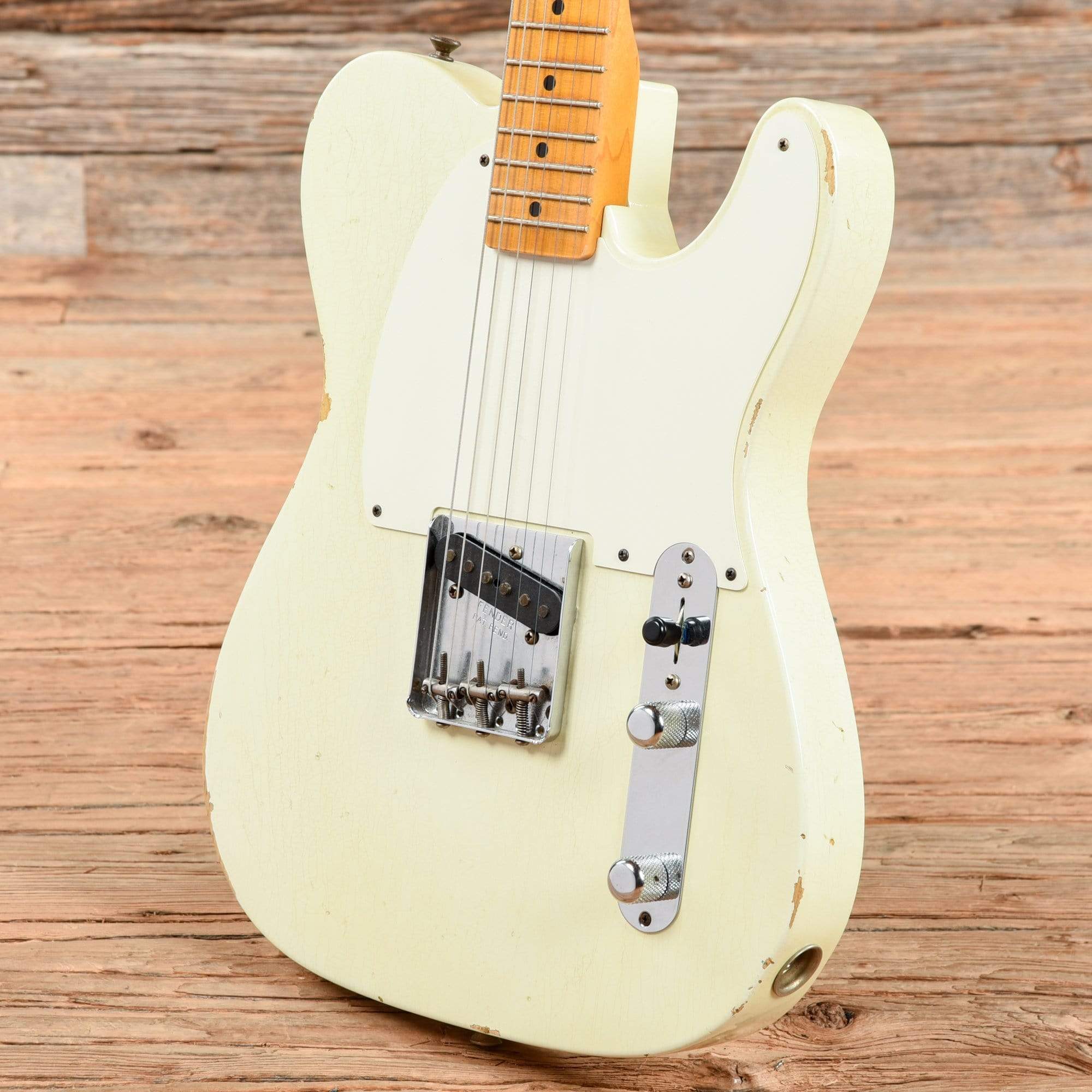 Fender Custom Shop 1955 Esquire Relic Aged White Blonde Electric Guitars / Solid Body