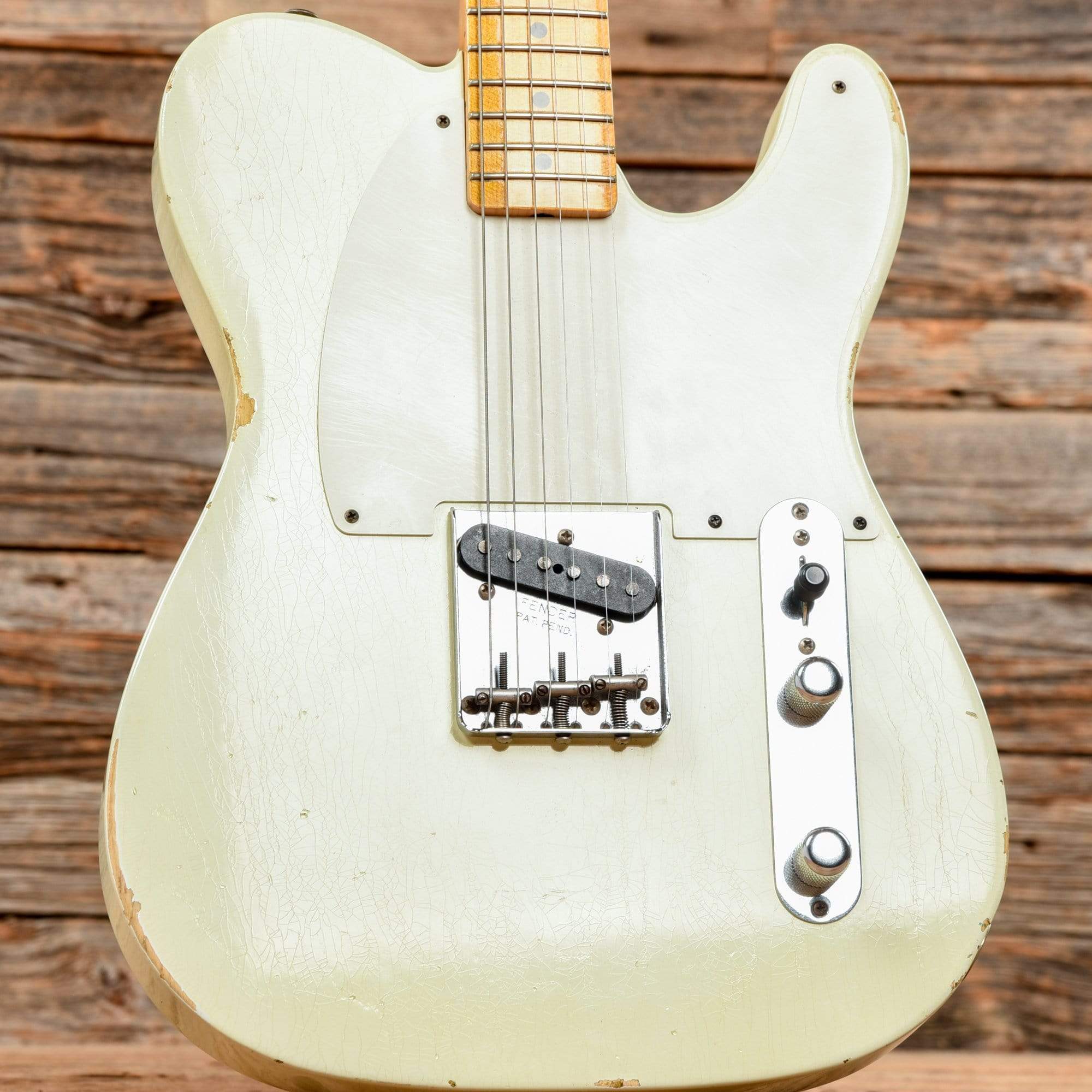 Fender Custom Shop 1955 Esquire Relic Aged White Blonde Electric Guitars / Solid Body