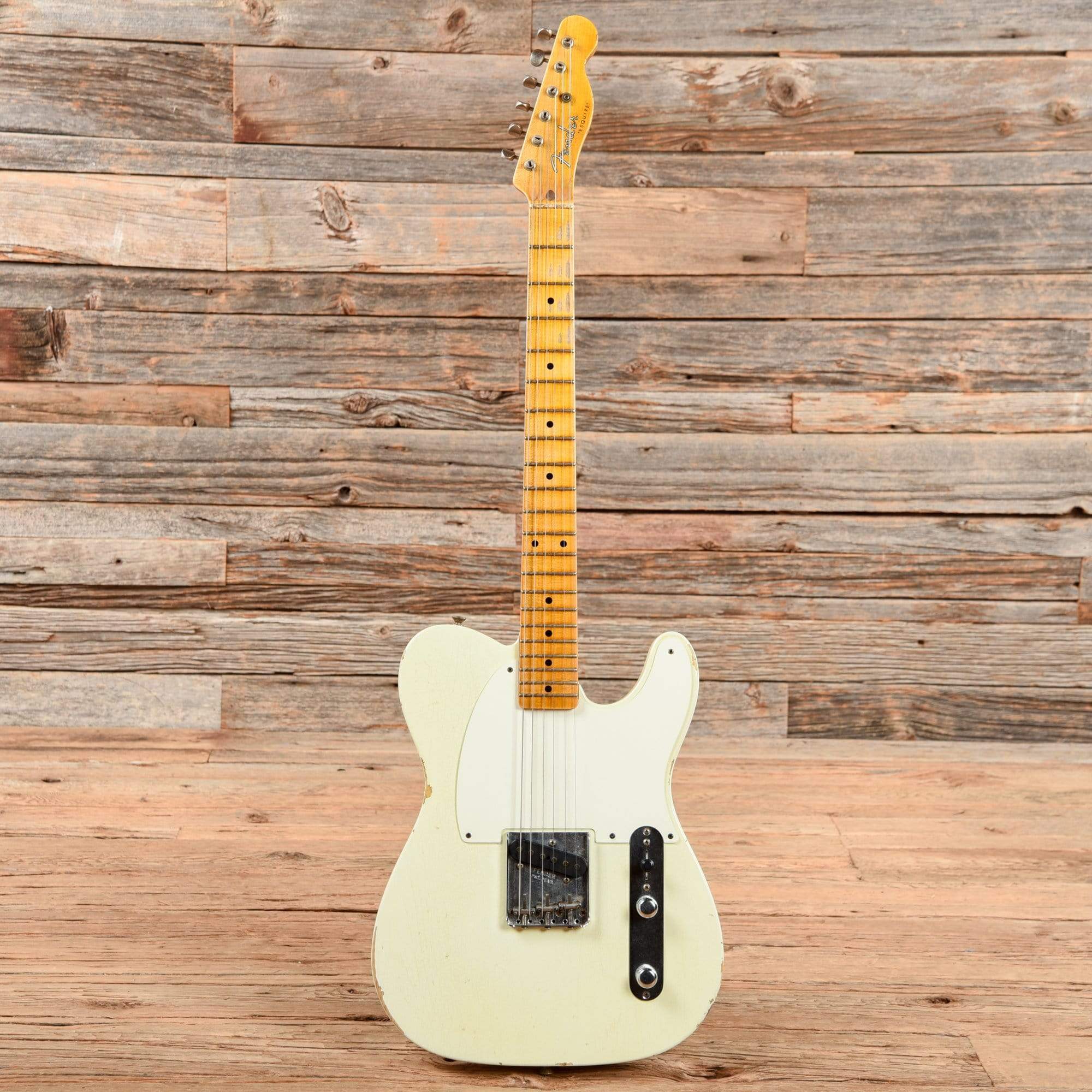 Fender Custom Shop 1955 Esquire Relic Aged White Blonde Electric Guitars / Solid Body