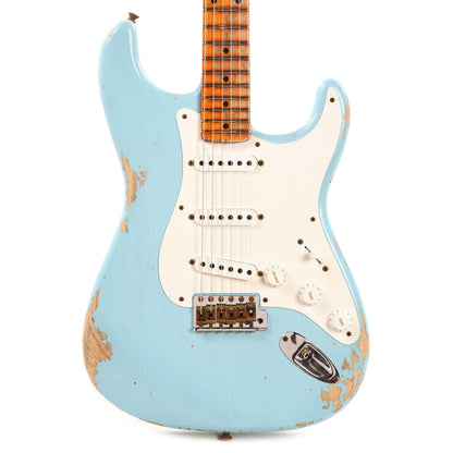 Fender Custom Shop 1955 Stratocaster "Chicago Special" Heavy Relic Super Duper Aged Daphne Blue w/AAA Flame Neck Electric Guitars / Solid Body