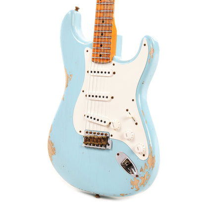 Fender Custom Shop 1955 Stratocaster "Chicago Special" Heavy Relic Super Duper Aged Daphne Blue w/AAA Flame Neck Electric Guitars / Solid Body