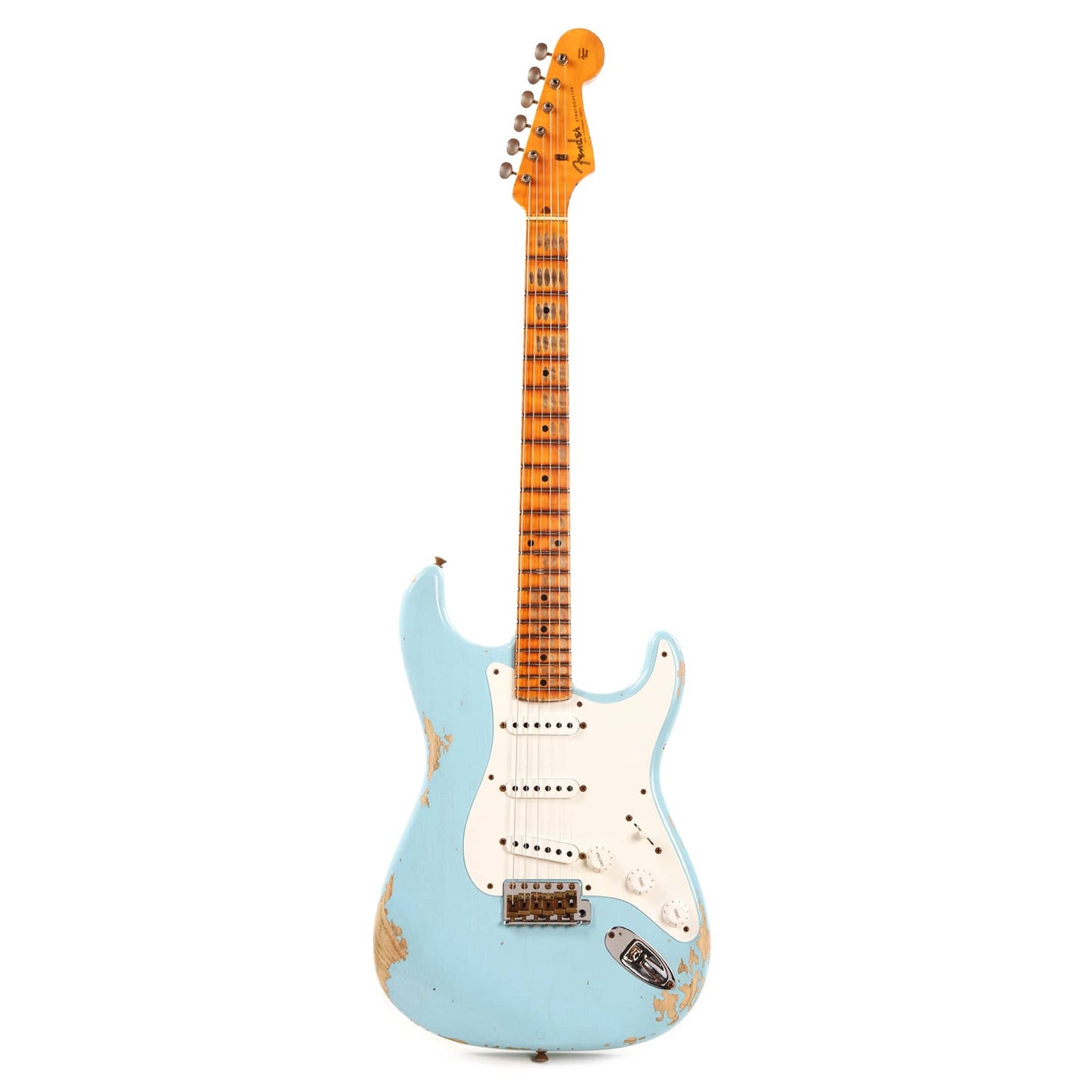 Fender Custom Shop 1955 Stratocaster "Chicago Special" Heavy Relic Super Duper Aged Daphne Blue w/AAA Flame Neck Electric Guitars / Solid Body