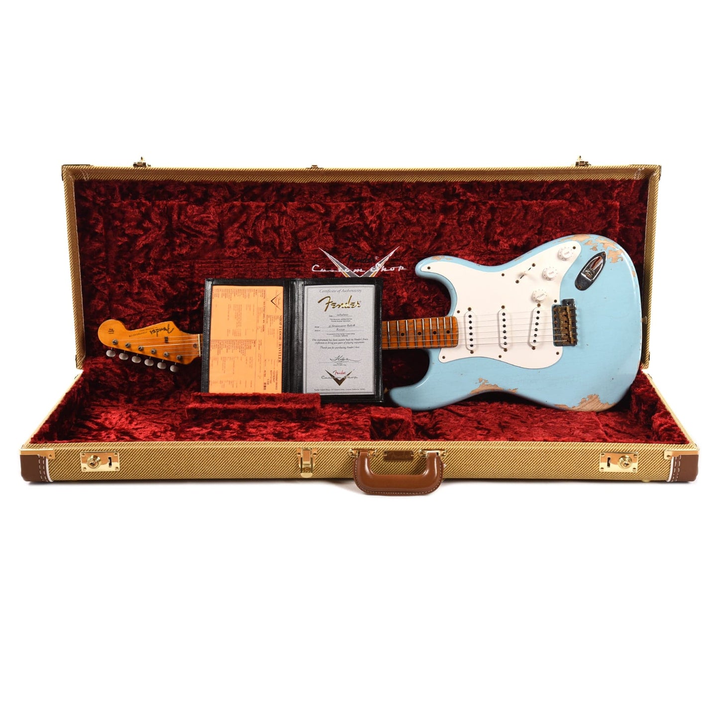 Fender Custom Shop 1955 Stratocaster "Chicago Special" Heavy Relic Super Duper Aged Daphne Blue w/AAA Flame Neck Electric Guitars / Solid Body