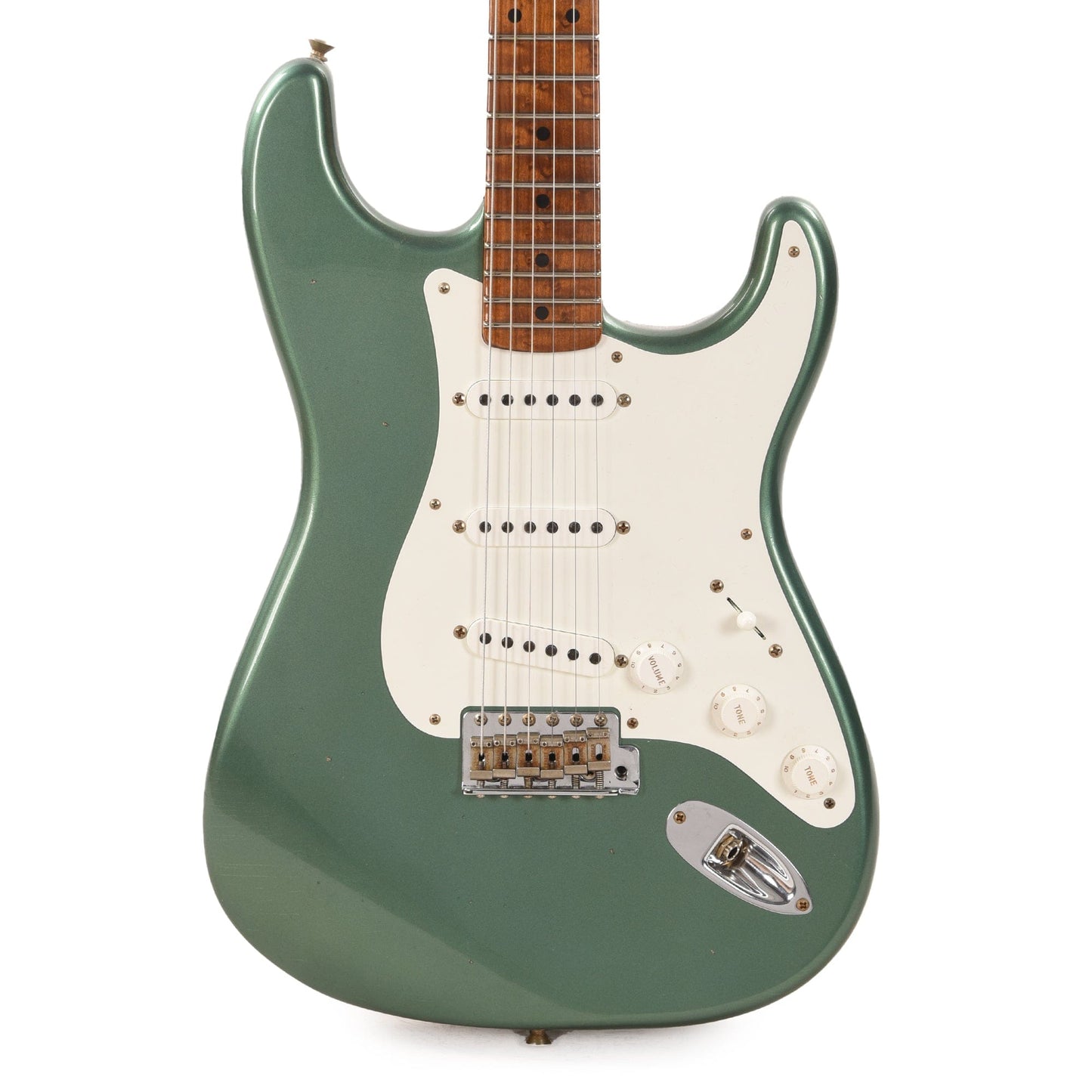 Fender Custom Shop 1955 Stratocaster "Chicago Special" Journeyman Super Aged Sherwood Green Metallic w/3A Roasted Birdseye Neck Electric Guitars / Solid Body