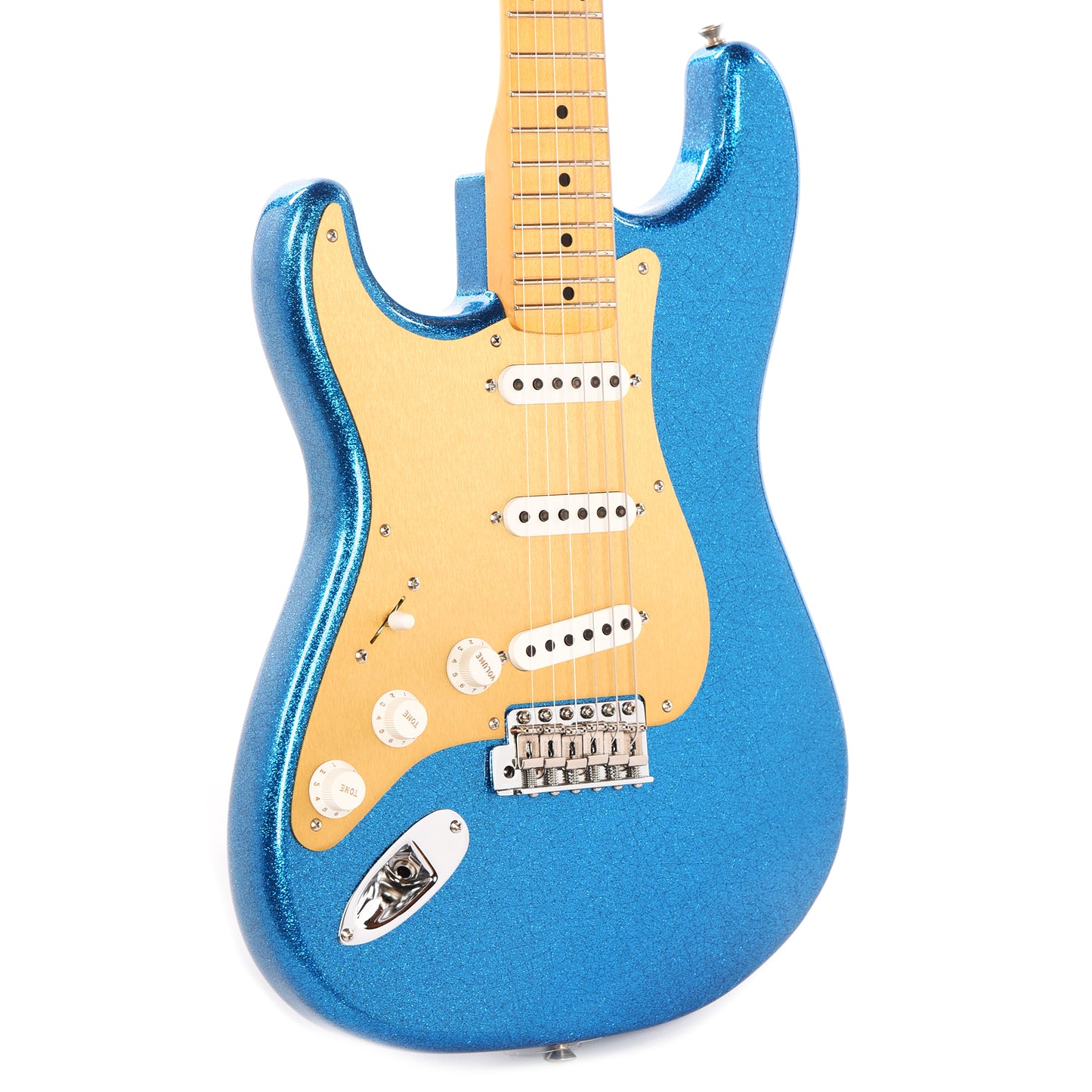 Fender Custom Shop 1955 Stratocaster "Chicago Special" LEFTY Deluxe Closet Classic Aged Blue Sparkle w/Anodized Gold Pickguard Electric Guitars / Solid Body