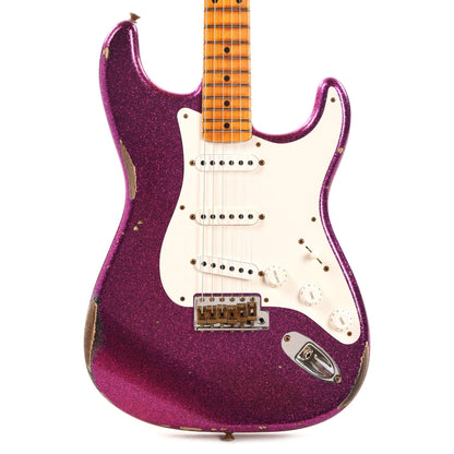 Fender Custom Shop 1955 Stratocaster "Chicago Special" Relic Faded Magenta Sparkle Electric Guitars / Solid Body