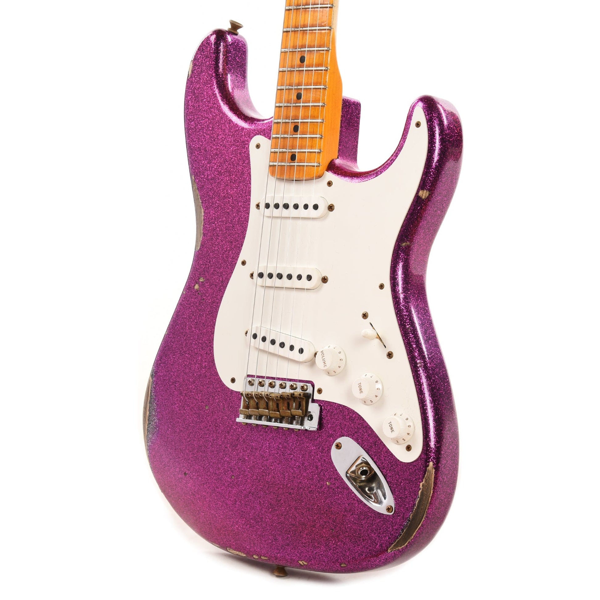 Fender Custom Shop 1955 Stratocaster "Chicago Special" Relic Faded Magenta Sparkle Electric Guitars / Solid Body