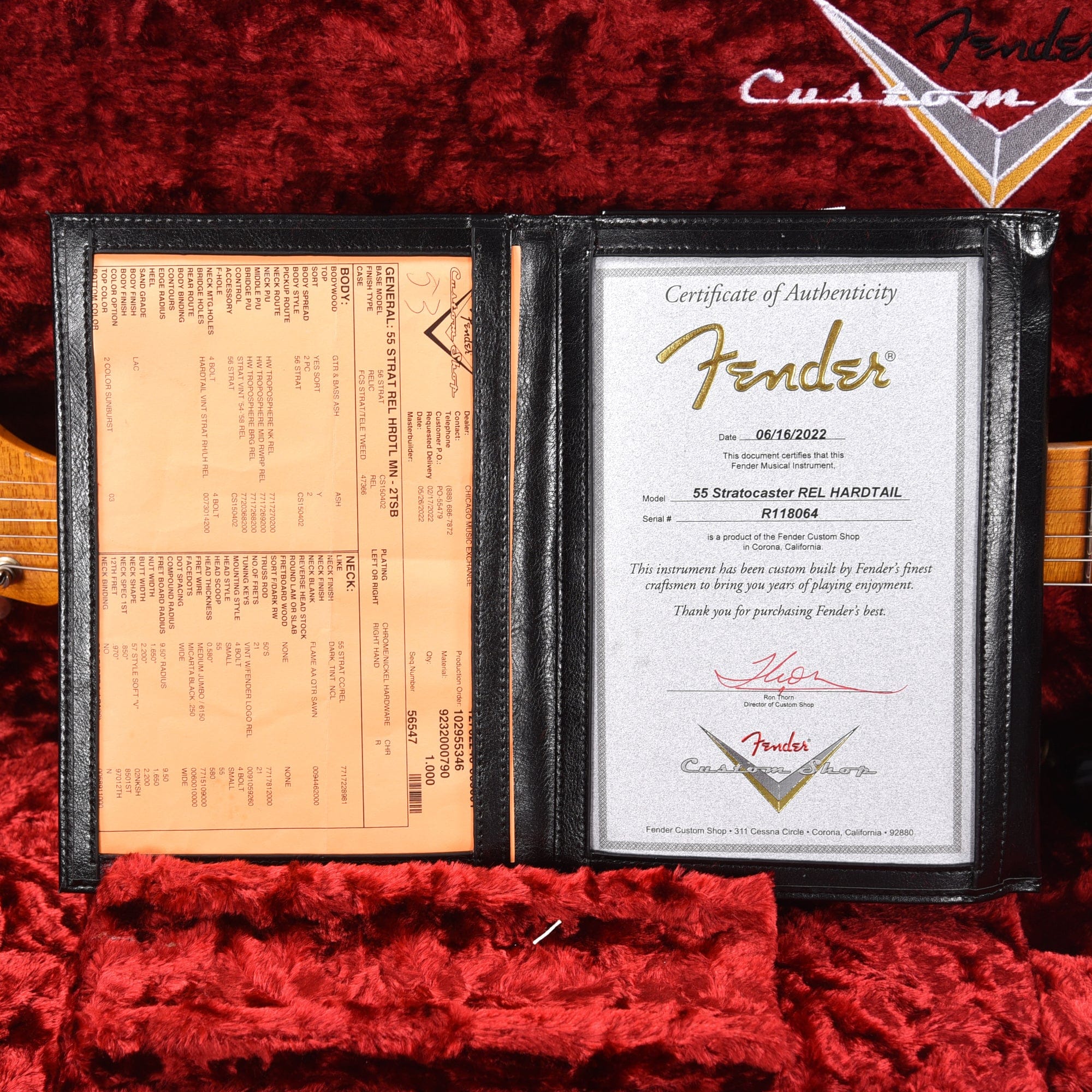 Fender Custom Shop 1955 Stratocaster Relic 2-Tone Sunburst w/Hardtail Electric Guitars / Solid Body