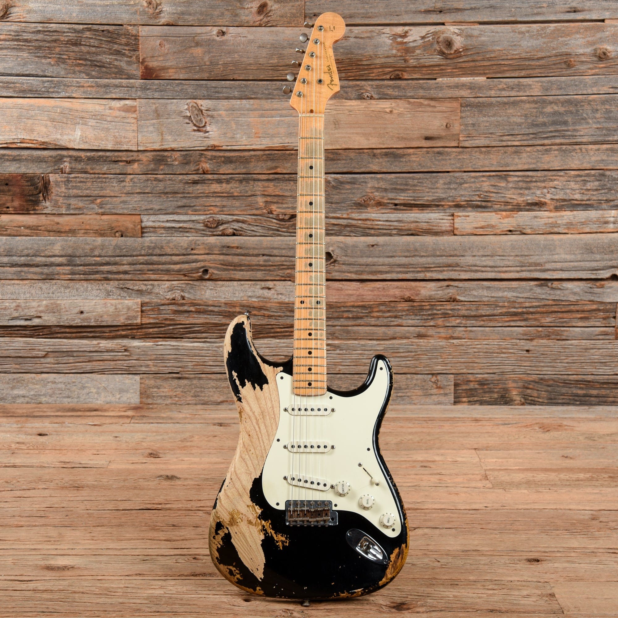 Fender Custom Shop 1956 Stratocaster Heavy Relic Black 2011 Electric Guitars / Solid Body