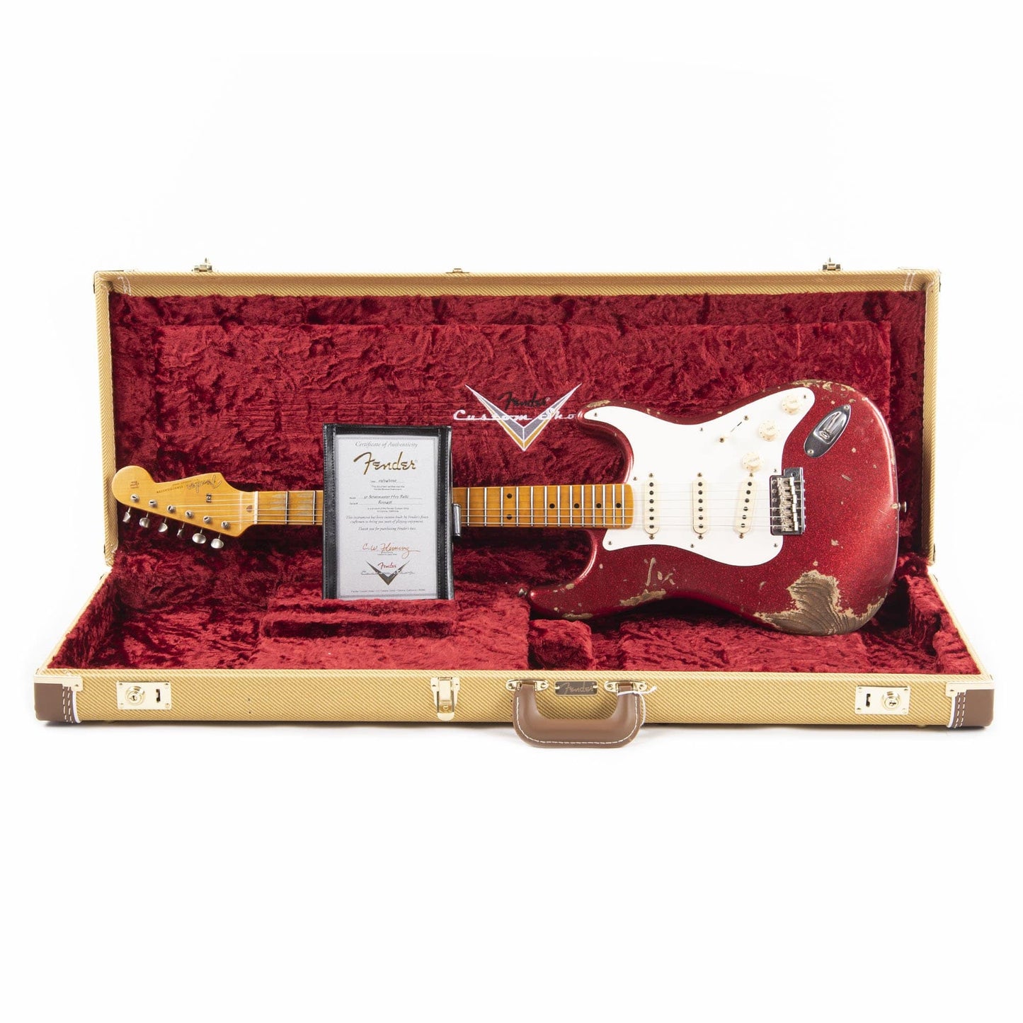 Fender Custom Shop 1957 Stratocaster "Chicago Special" Heavy Relic Faded/Aged Red Sparkle Electric Guitars / Solid Body