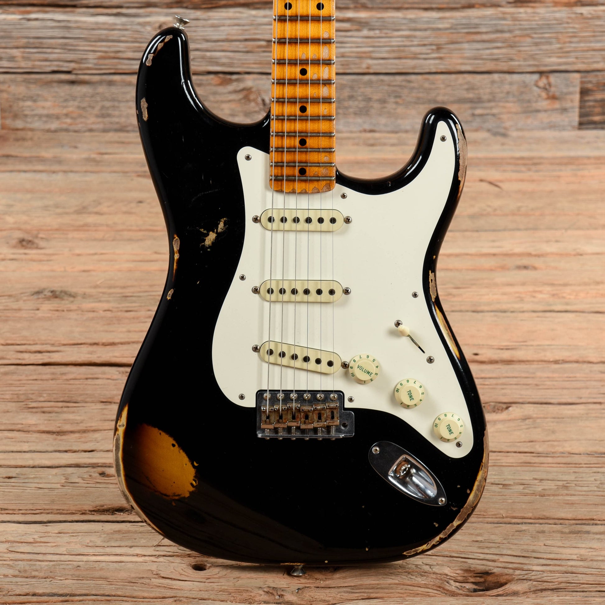 Fender Custom Shop 1957 Stratocaster Heavy Relic Faded Black Over Sunburst 2014 Electric Guitars / Solid Body
