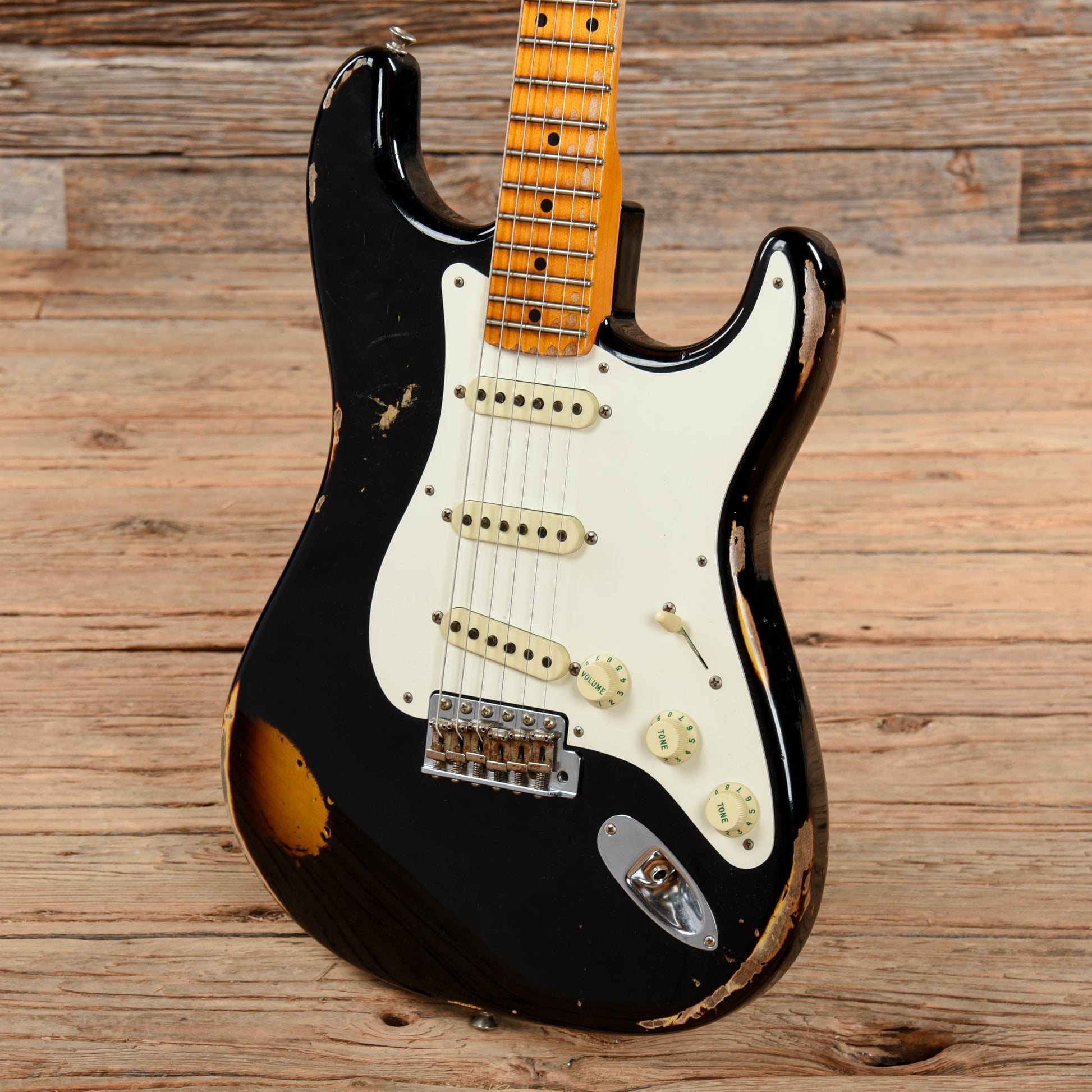 Fender Custom Shop 1957 Stratocaster Heavy Relic Faded Black Over Sunburst 2014 Electric Guitars / Solid Body