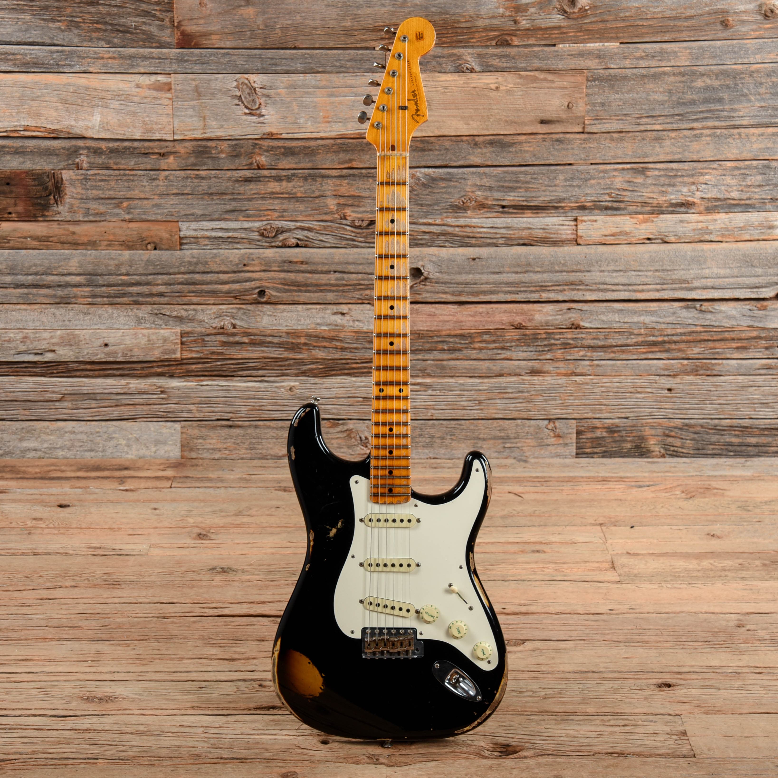 Fender Custom Shop 1957 Stratocaster Heavy Relic Faded Black Over Sunburst 2014 Electric Guitars / Solid Body