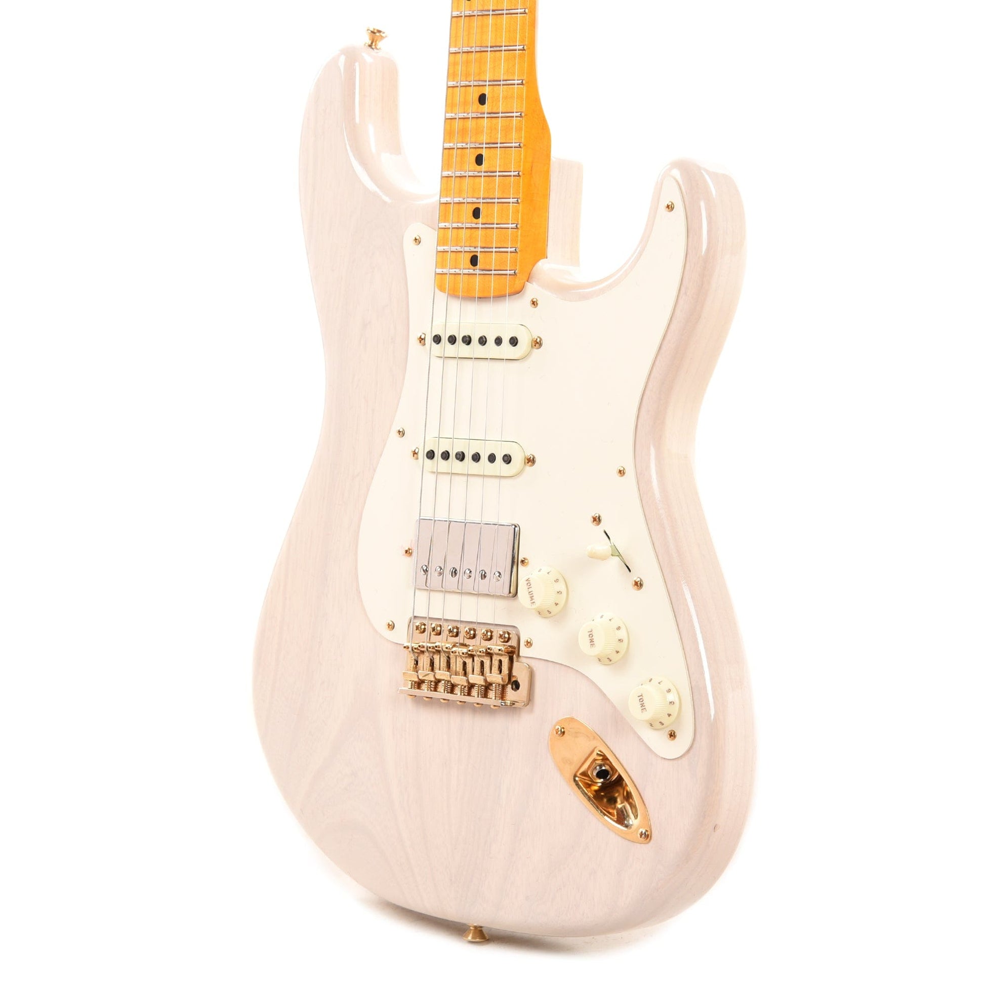 Fender Custom Shop 1957 Stratocaster HSS "Chicago Special" Deluxe Closet Classic Aged White Blonde w/Lollar Imperial, AA Flame Quartersawn Neck, & Gold Hardware Electric Guitars / Solid Body