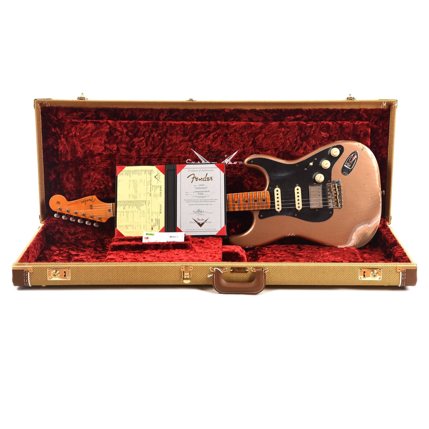 Fender Custom Shop 1957 Stratocaster HSS "Chicago Special" Heavy Relic Aged Firemist Gold w/Lollar Imperial & Black Aluminum Pickguard Electric Guitars / Solid Body
