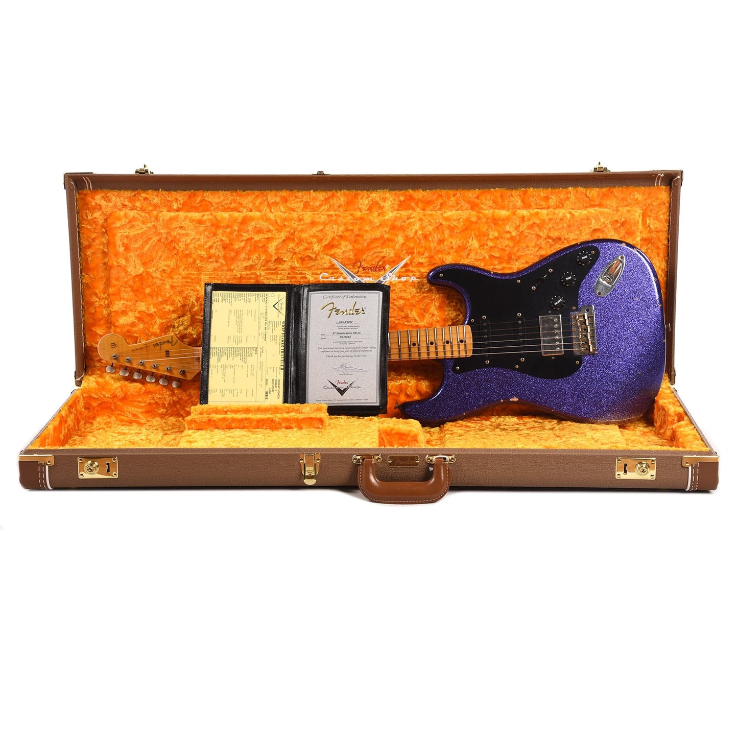 Fender Custom Shop 1957 Stratocaster HSS "Chicago Special" Relic Faded/Aged Purple Sparkle w/Black Plastics & Lollar Imperial Low-Wind Humbucker Electric Guitars / Solid Body